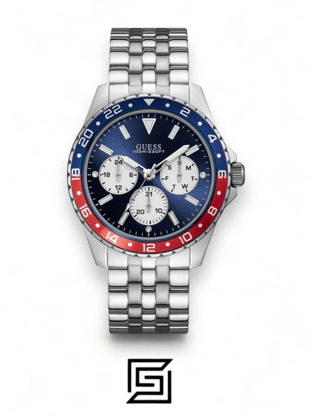 Guess original-watches Odyssey Men's Blue Dial Stainless Steel Band Watch - W1107G2