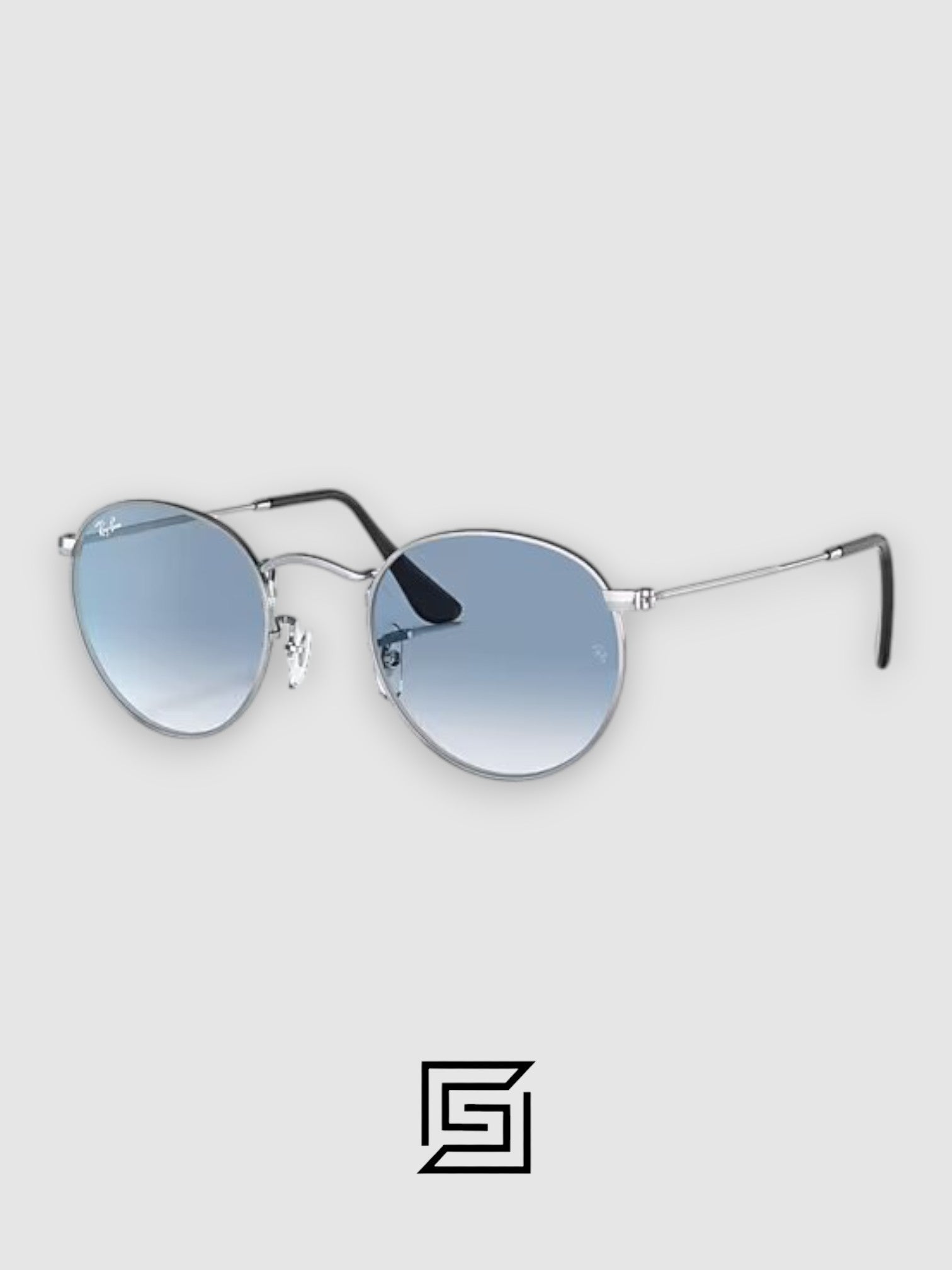 Ray Ban Sunglasses RB3447 ROUND METAL Unisex - silver-lens-grey