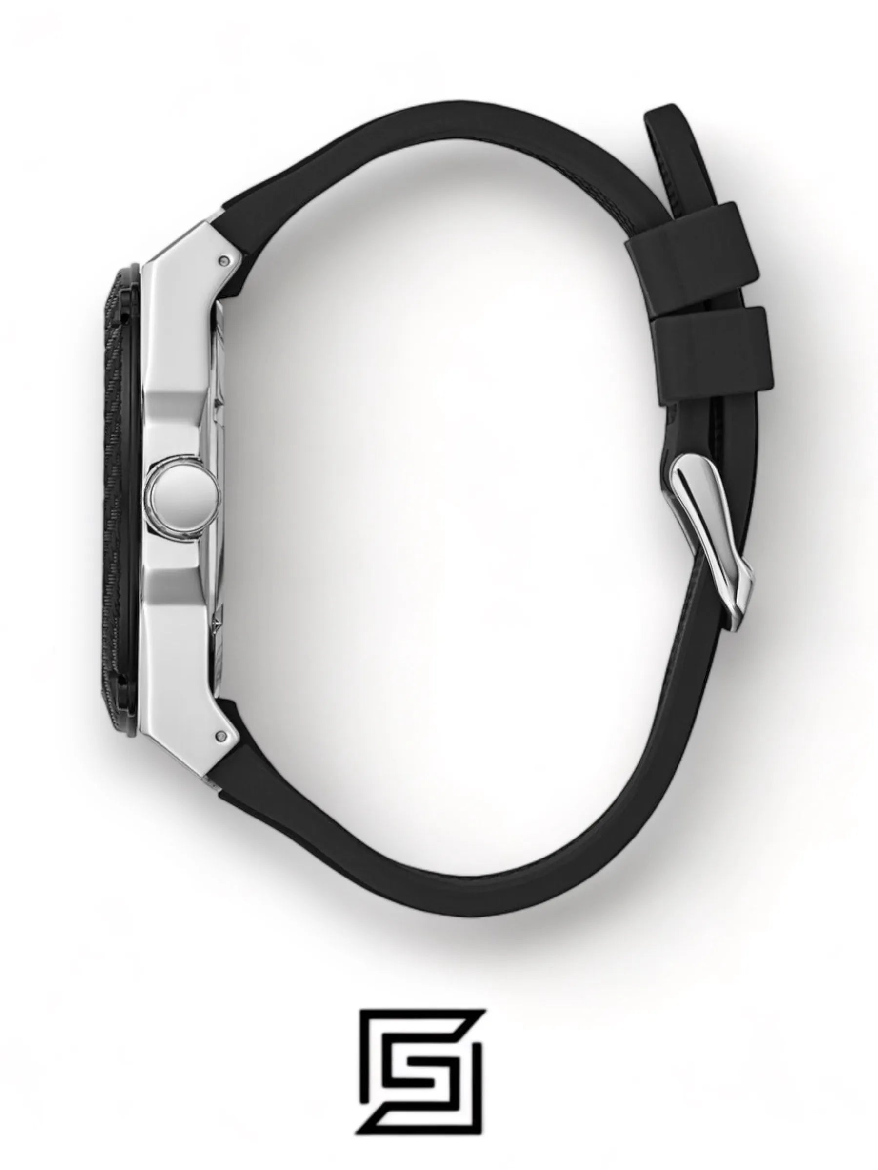 original-watches ساعة يد جيس سيلكون أنالوج دائرية للرجال بحافة مزينة - W1049G3