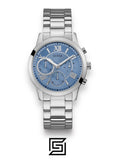 Guess original-watches ساعة أنالوج كوارتز للنساء بسوار من الستانلس ستيل الفضي ومينا أزرق - U1070L4