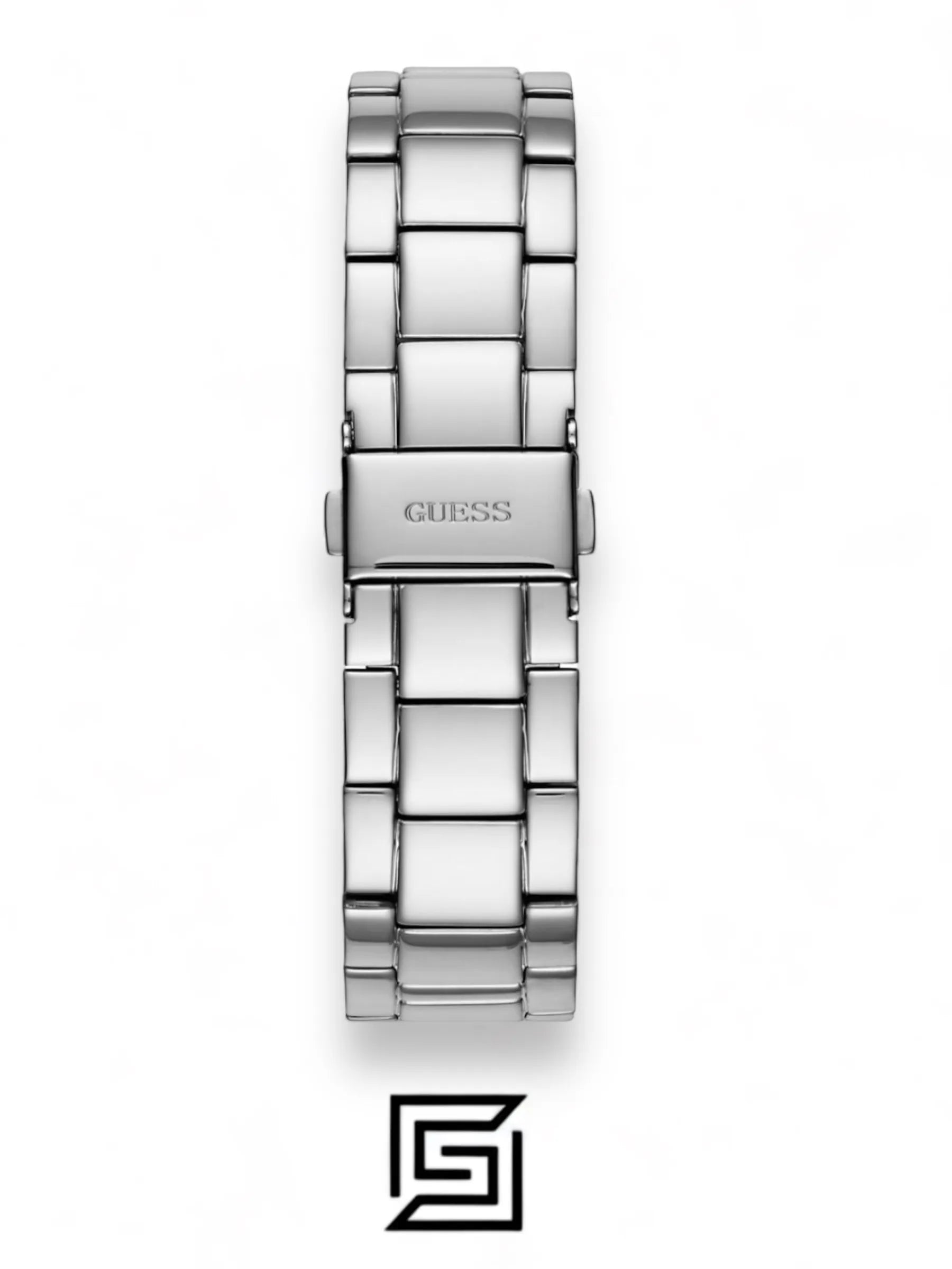 Guess original-watches ساعة أنالوج كوارتز للنساء بسوار من الستانلس ستيل الفضي ومينا أزرق - U1070L4