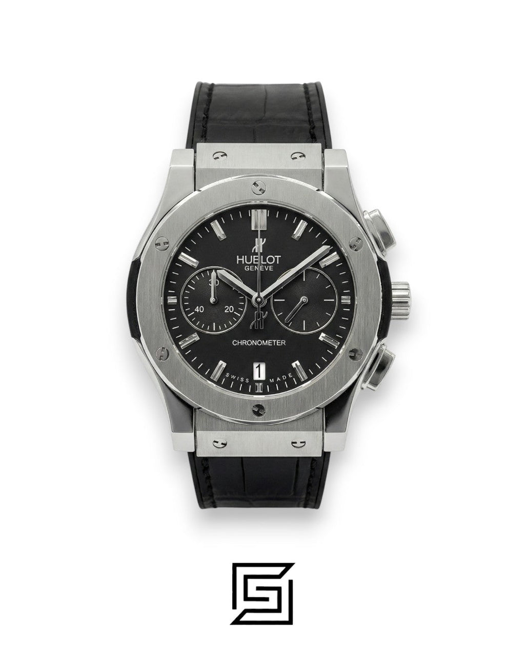 Hublot Classic Fusion Silver – Black Dial – Japanese Quartz Movement – Rubber Strap