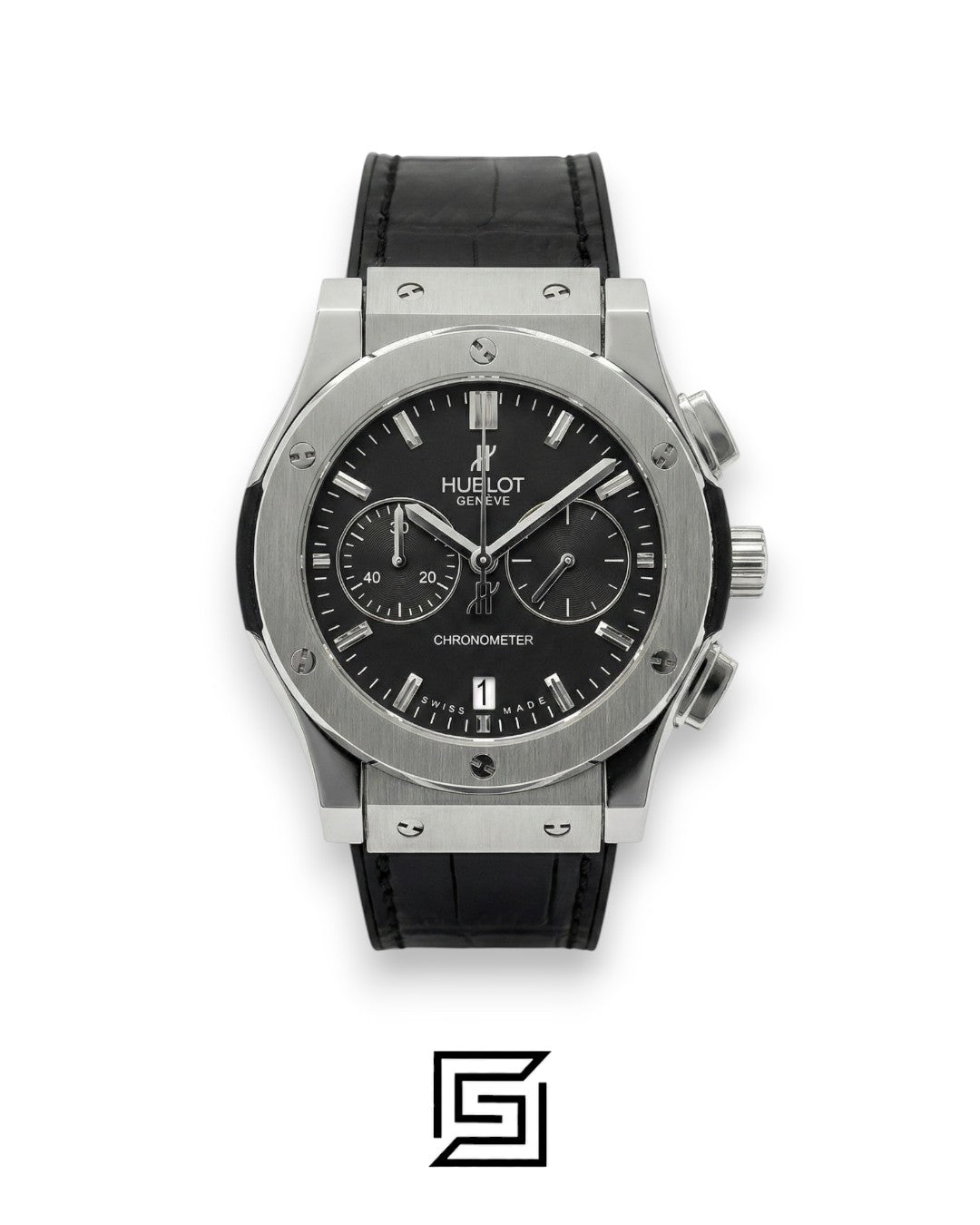 Hublot Classic Fusion Silver – Black Dial – Japanese Quartz Movement – Rubber Strap