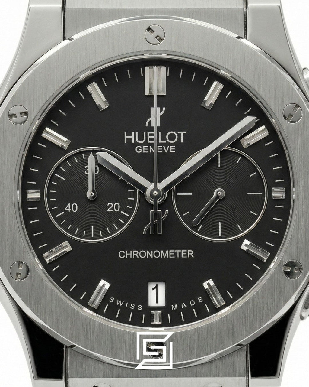Hublot Classic Fusion Silver – Black Dial – Japanese Quartz Movement – Rubber Strap