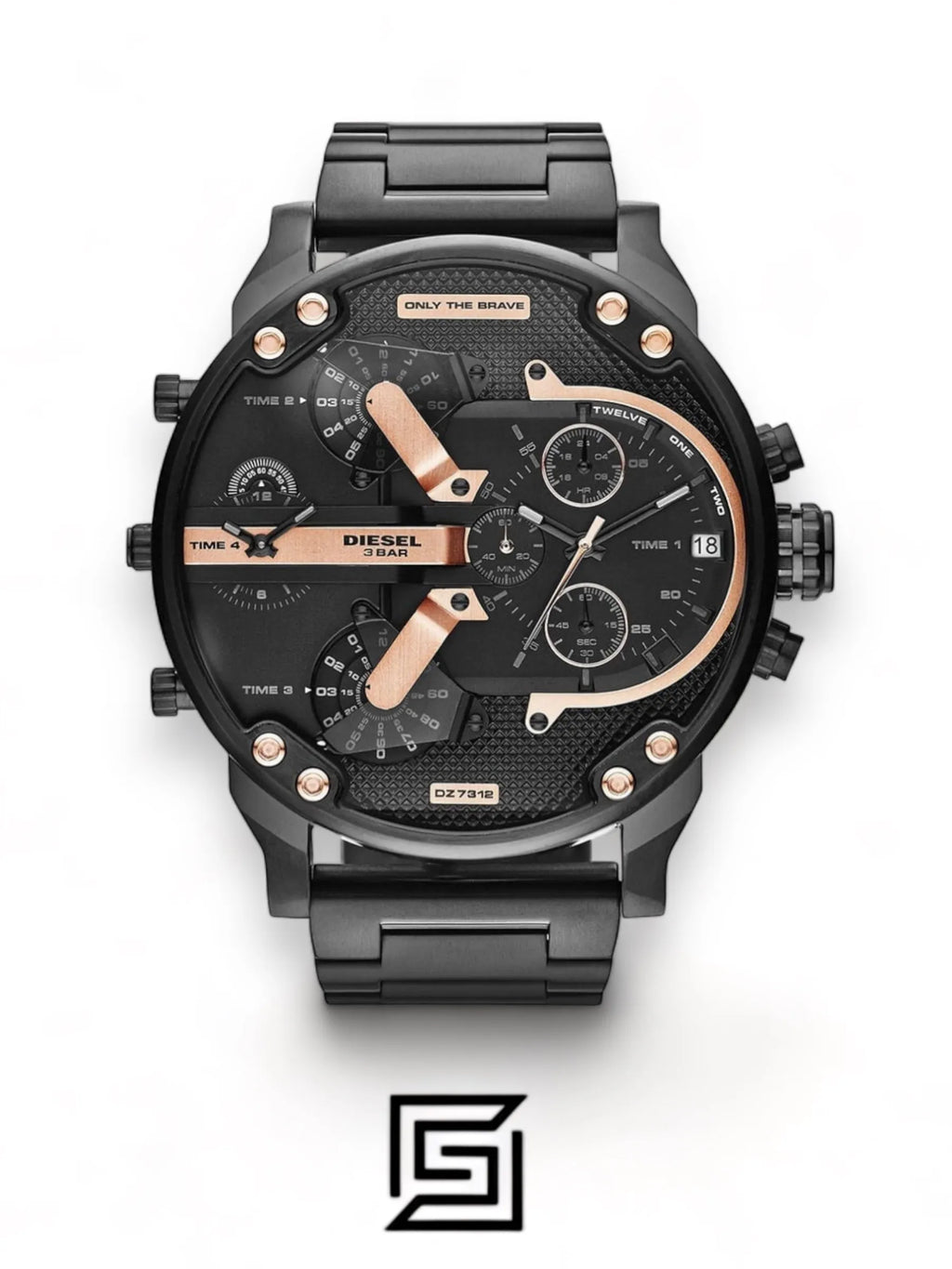Diesel ساعات أصلية كرونوغراف ستانلس ستيل أسود بمينا أسود للرجال - DZ7312