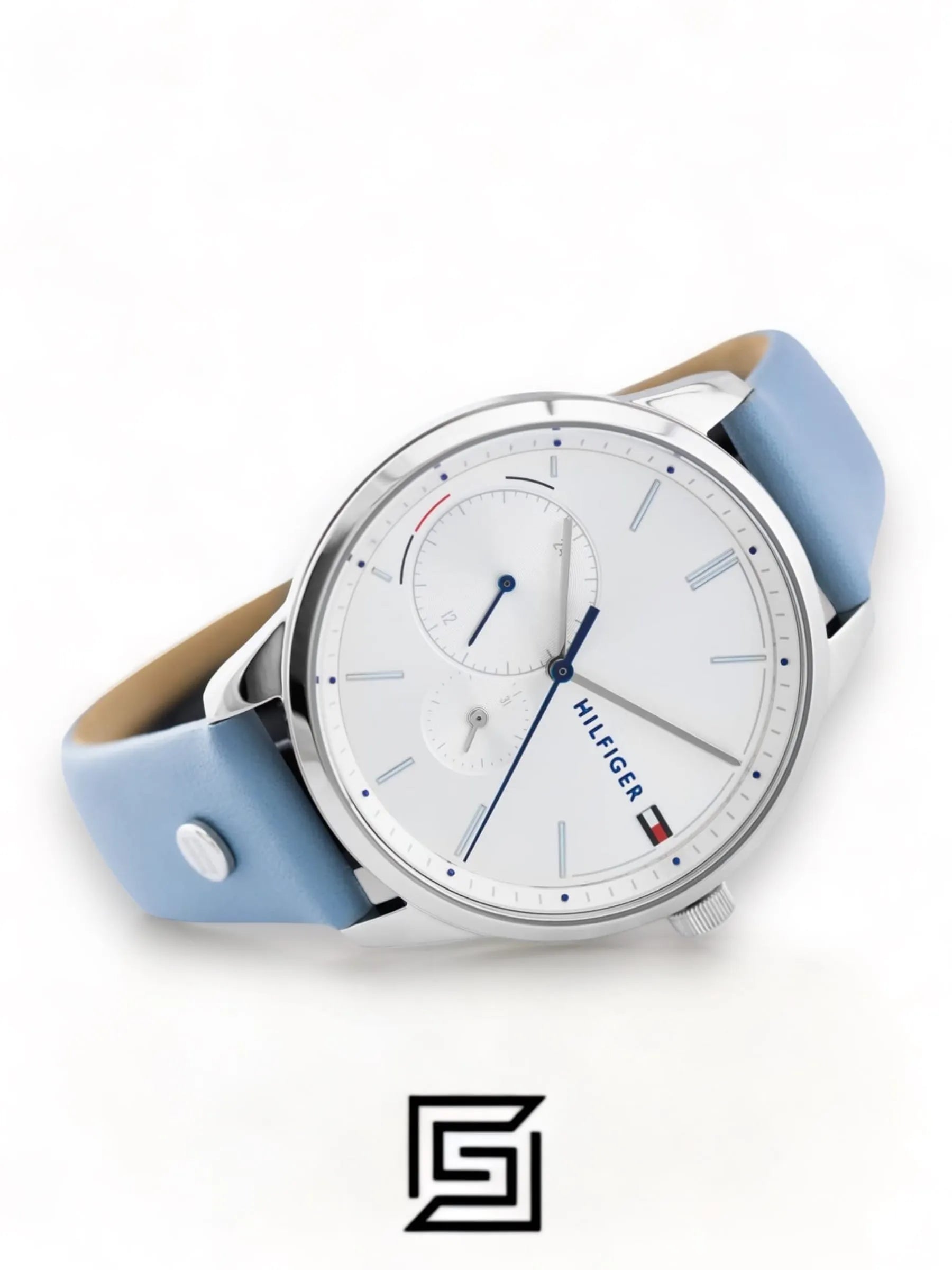 Tommy Hilfiger original-watches Leather Round Analog Water Resistant Baby Blue - 1782023