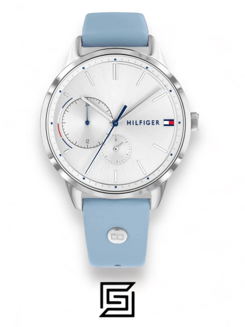 Tommy Hilfiger original-watches Leather Round Analog Water Resistant Baby Blue - 1782023