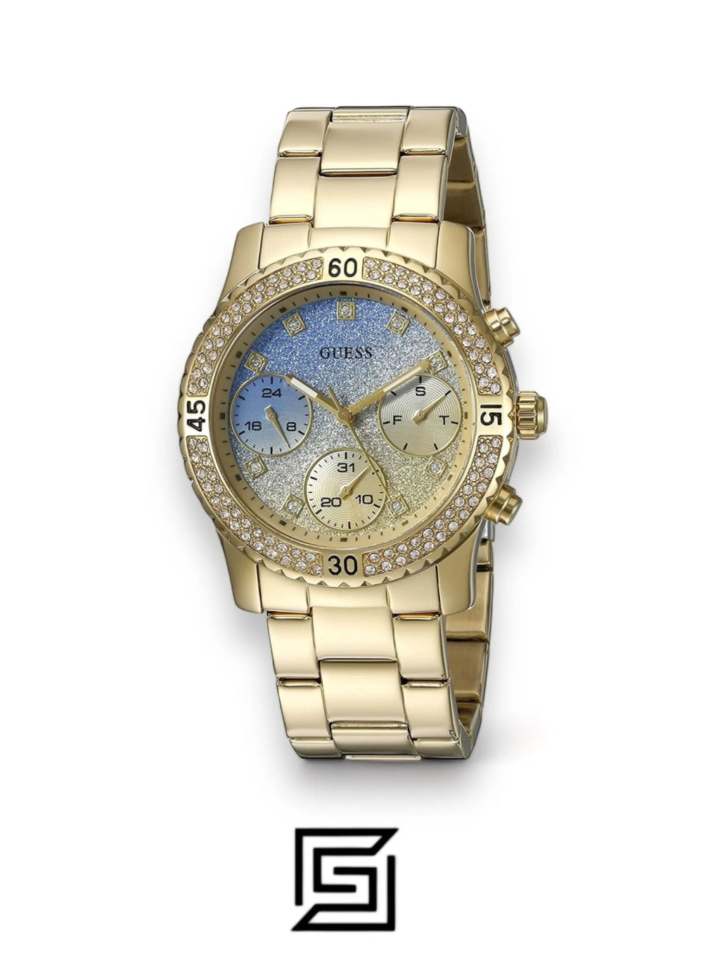 ساعة أنالوج نسائية من Guess مرصعة بالأحجار - W0774L2