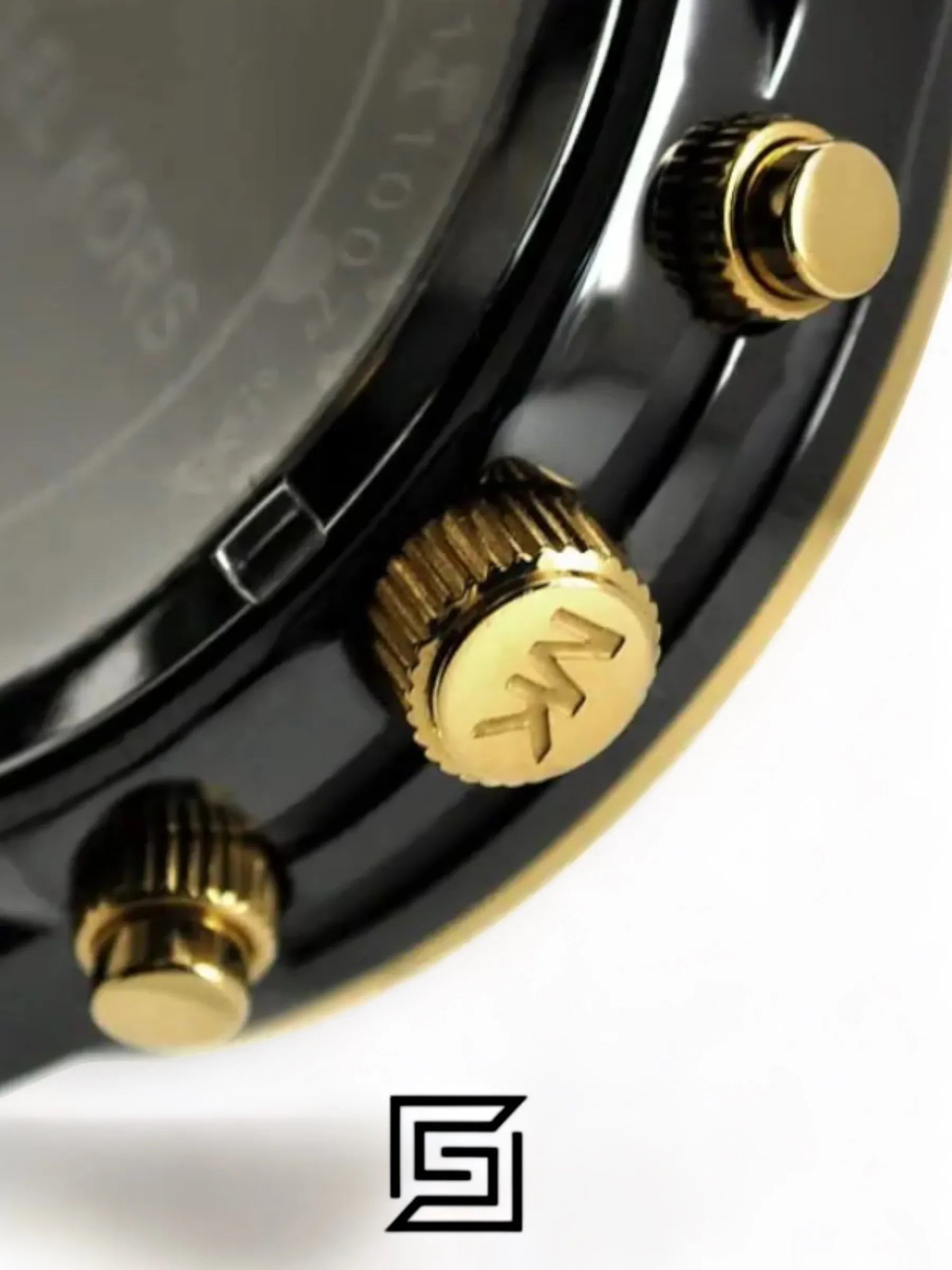 Michael Kors original-watches Women's Black Ceramic Runway Gold Glitz Watch - MK5270