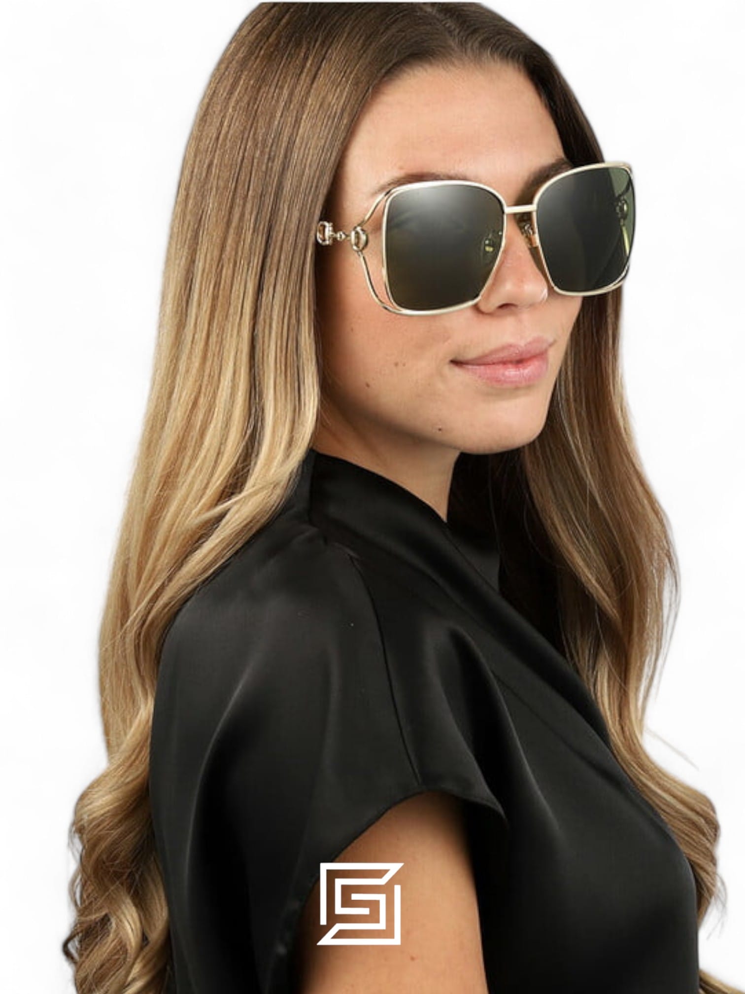 GG1020S 003 إطار ذهبي عدسات زيتونية