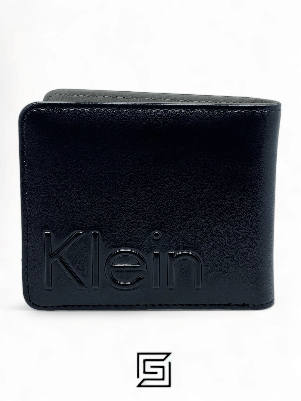 leather CK SINGLE WALLET CALVIN LOGO GREY INSIDE /BLACK