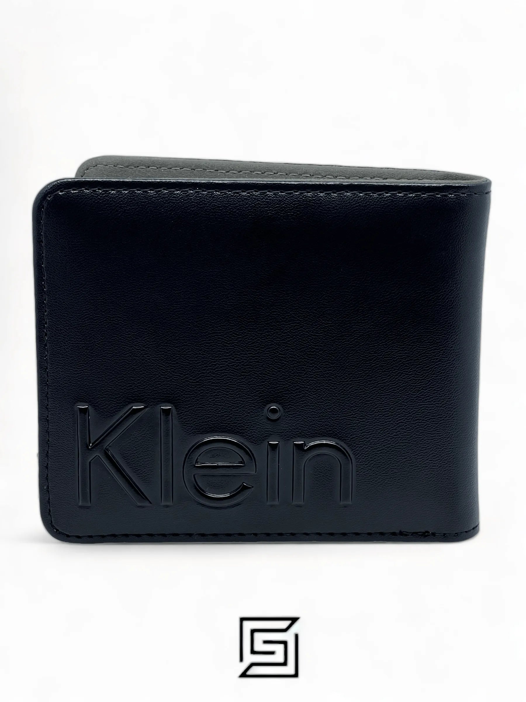 leather CK SINGLE WALLET CALVIN LOGO GREY INSIDE /BLACK