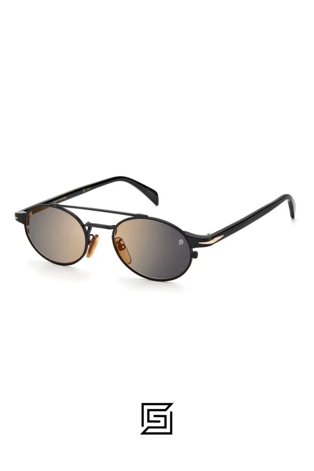 David Beckham DB1042 Black - Brown Silver Mirror Sunglasses Men