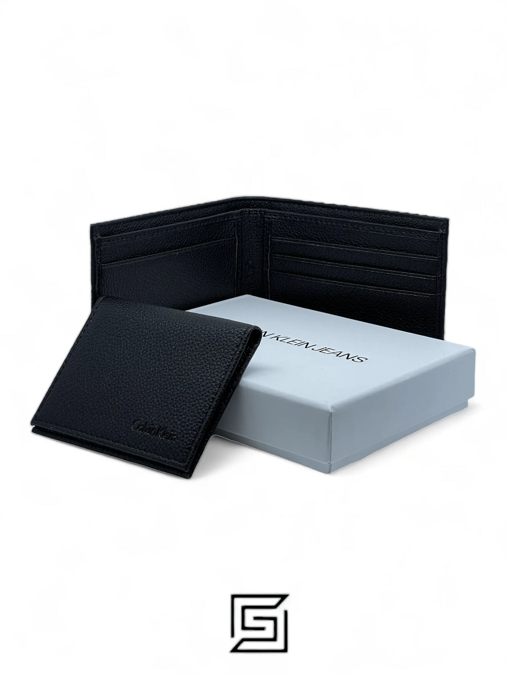 leather CK SINGLE WALLET W CK LOGO METAL SOFT PATTERN/BLACK
