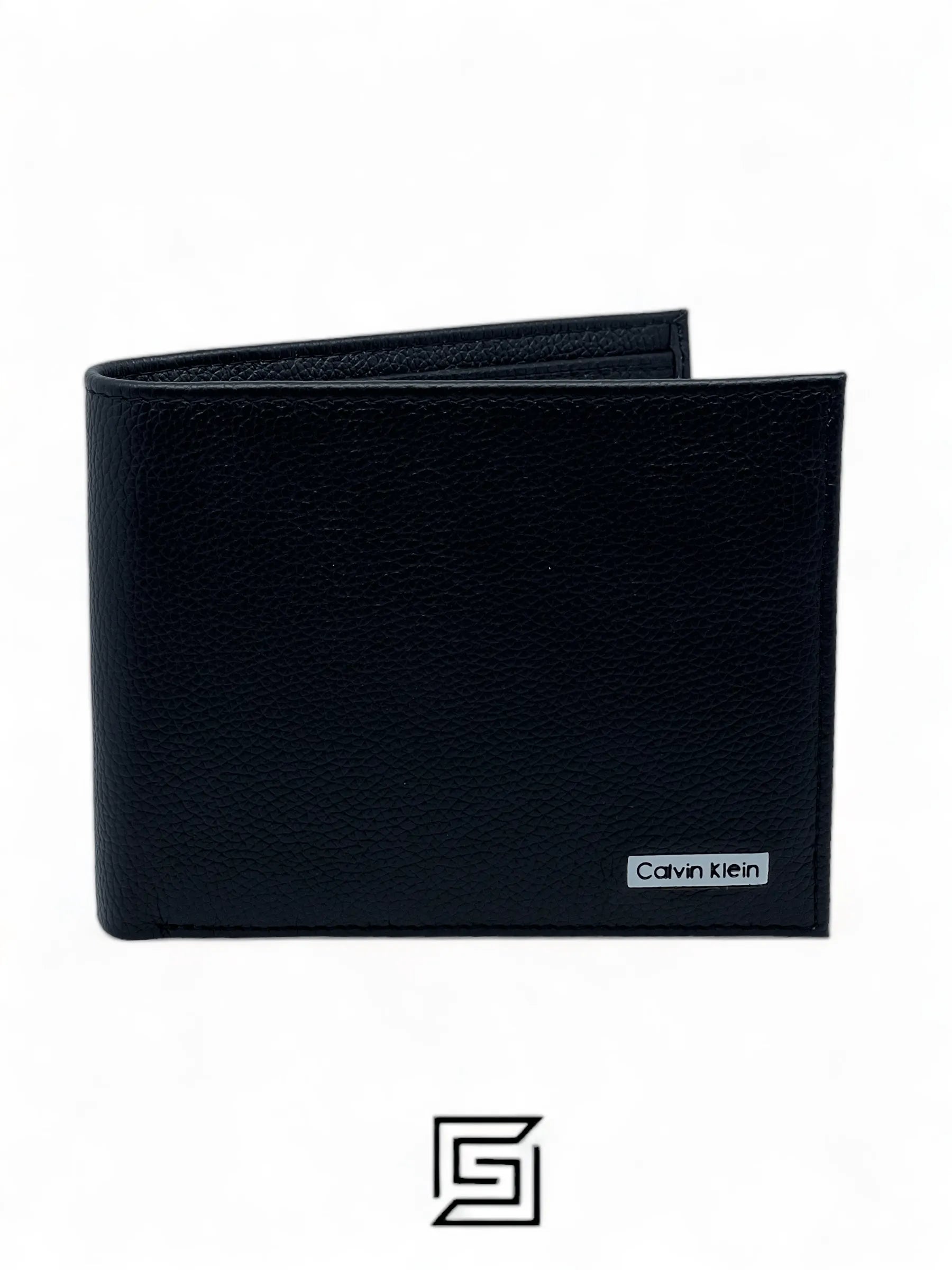 leather CK SINGLE WALLET W CK LOGO METAL SOFT PATTERN/BLACK