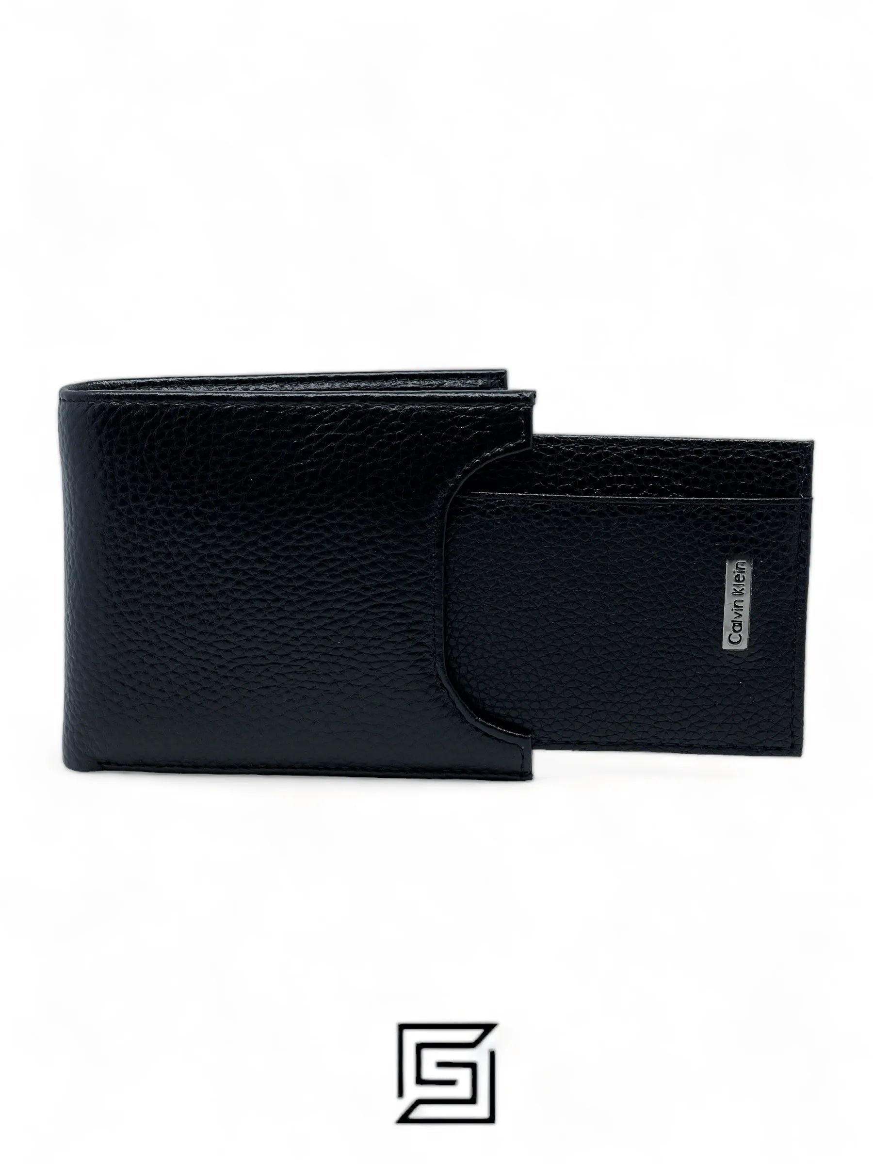 leather CK SINGLE WALLET CREDIT ON FRONT/BLACK