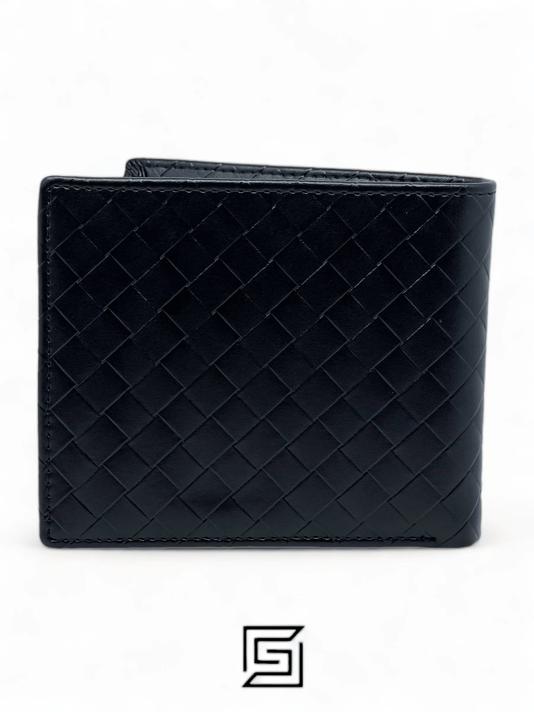 leather CK SINGLE WALLET CHESS PATTIERN /BLACK