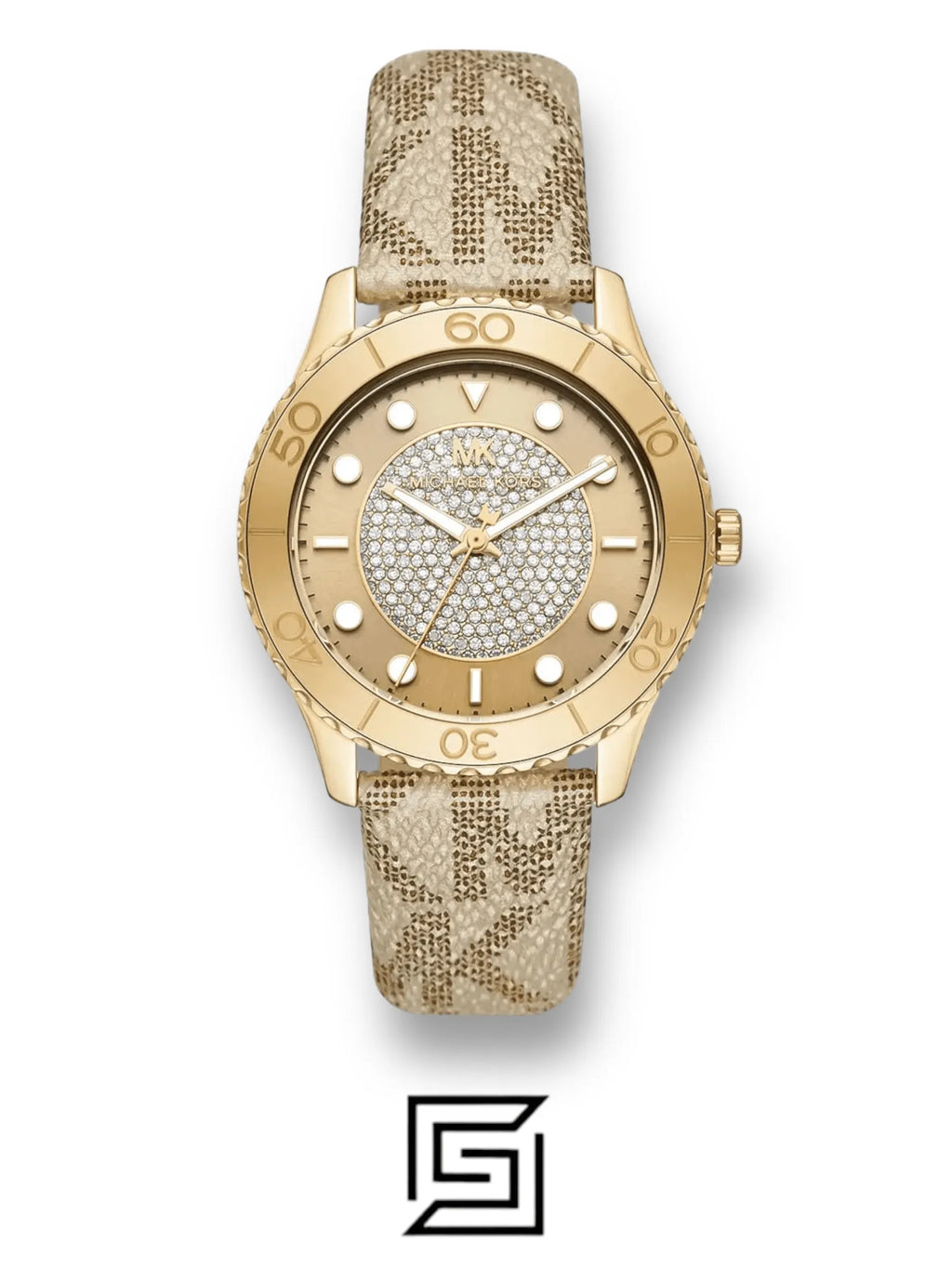 original-watches ساعة مايكل كورس رانواي كوارتز ستانلس ستيل للنساء مع سوار PVC، ذهبي، 20 (الموديل: MK6999)