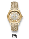 original-watches ساعة مايكل كورس رانواي كوارتز ستانلس ستيل للنساء مع سوار PVC، ذهبي، 20 (الموديل: MK6999)