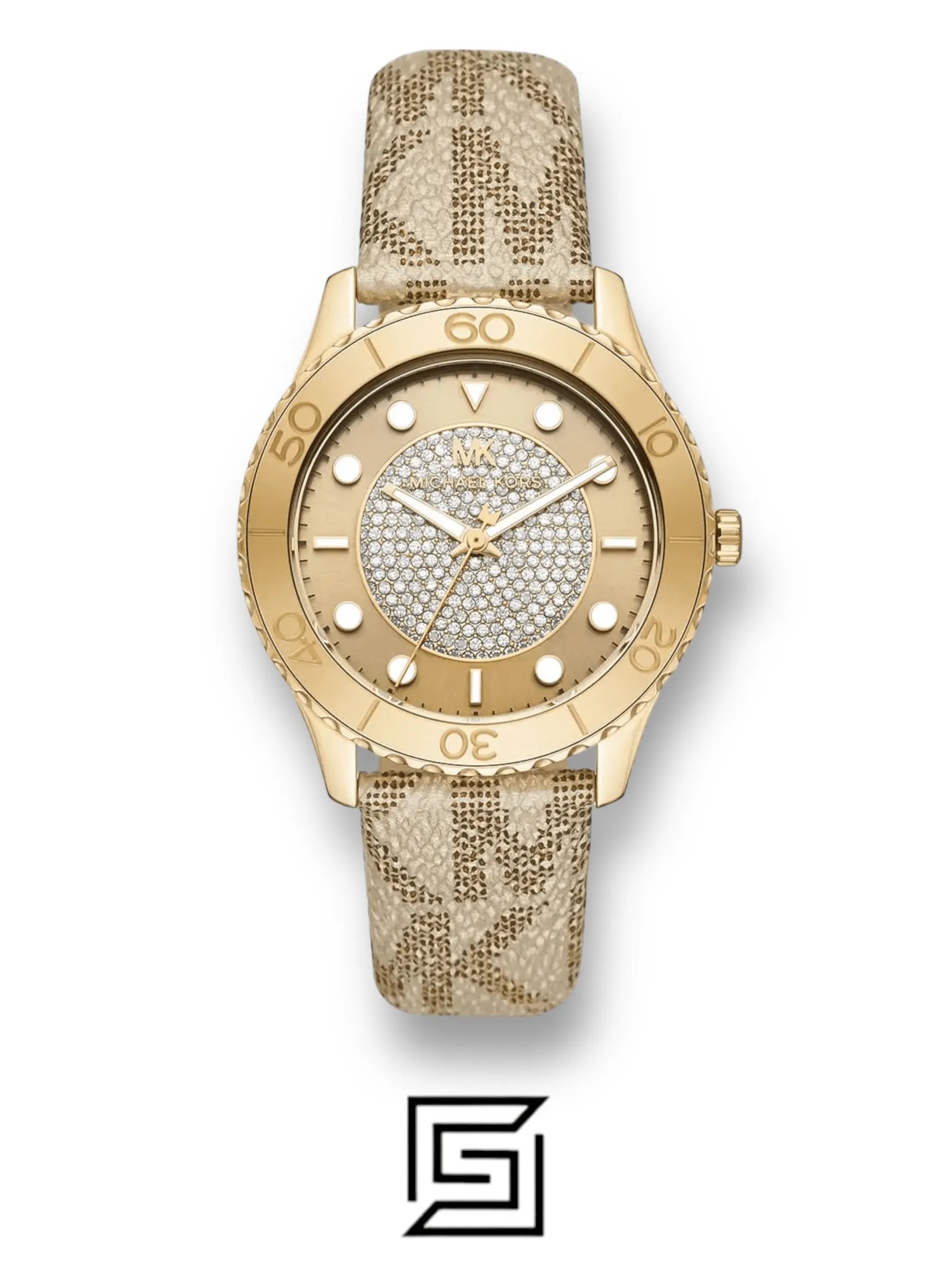 original-watches ساعة مايكل كورس رانواي كوارتز ستانلس ستيل للنساء مع سوار PVC، ذهبي، 20 (الموديل: MK6999)