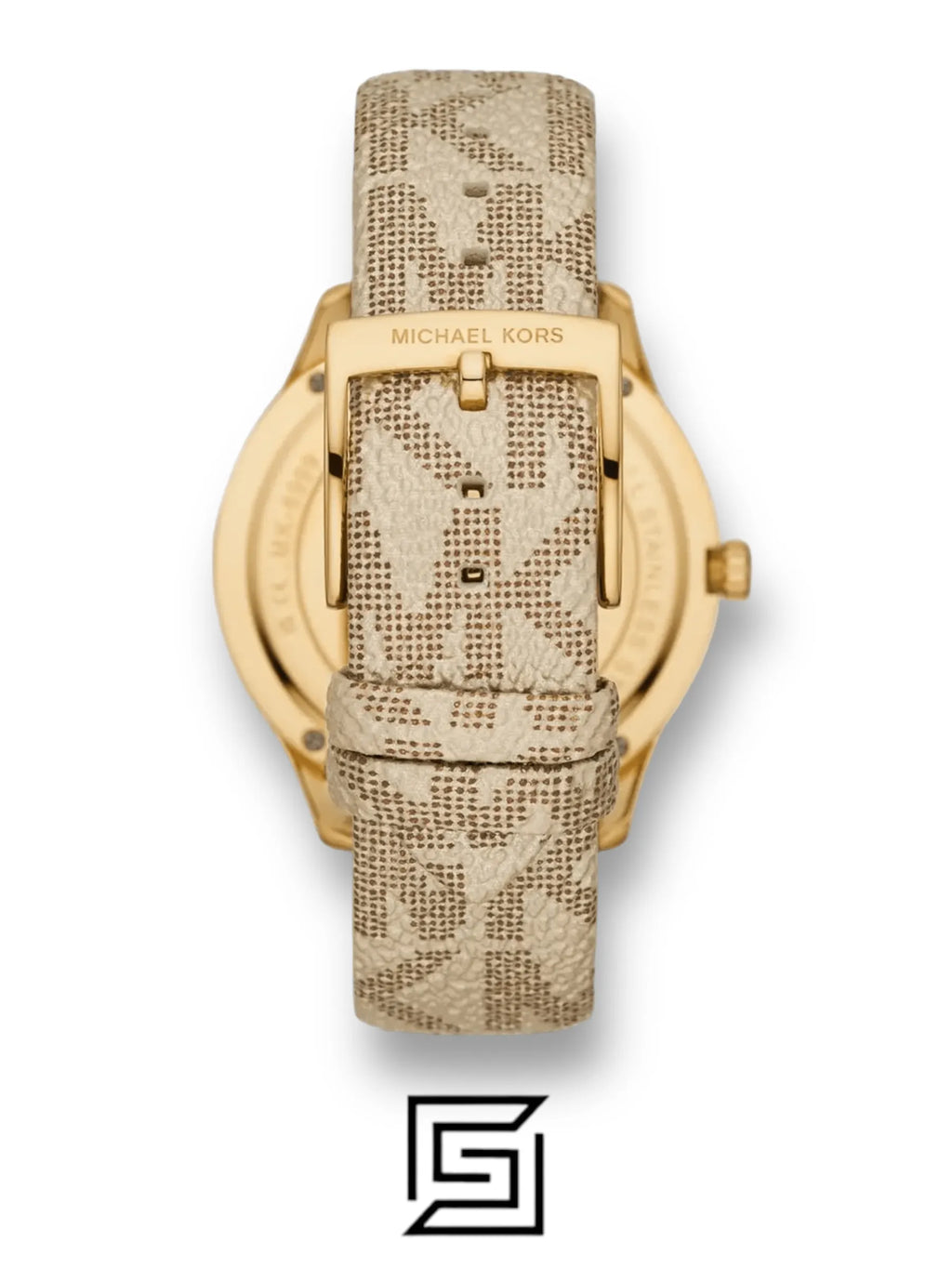 original-watches ساعة مايكل كورس رانواي كوارتز ستانلس ستيل للنساء مع سوار PVC، ذهبي، 20 (الموديل: MK6999)