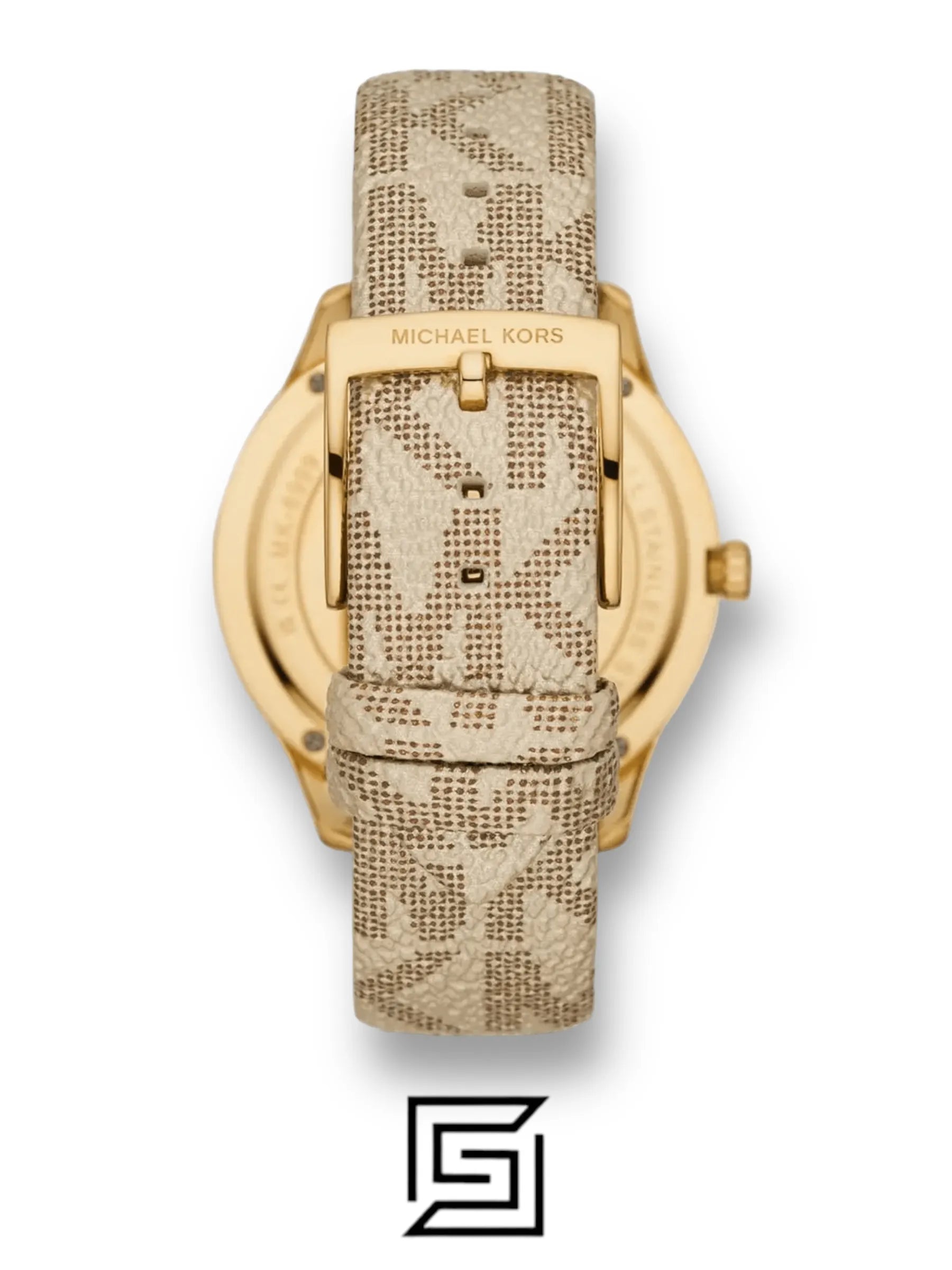 original-watches ساعة مايكل كورس رانواي كوارتز ستانلس ستيل للنساء مع سوار PVC، ذهبي، 20 (الموديل: MK6999)