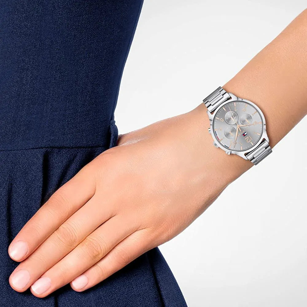 watches Tommy Hilfiger Women'S Grey Dial Stainless Steel Watch 1781871