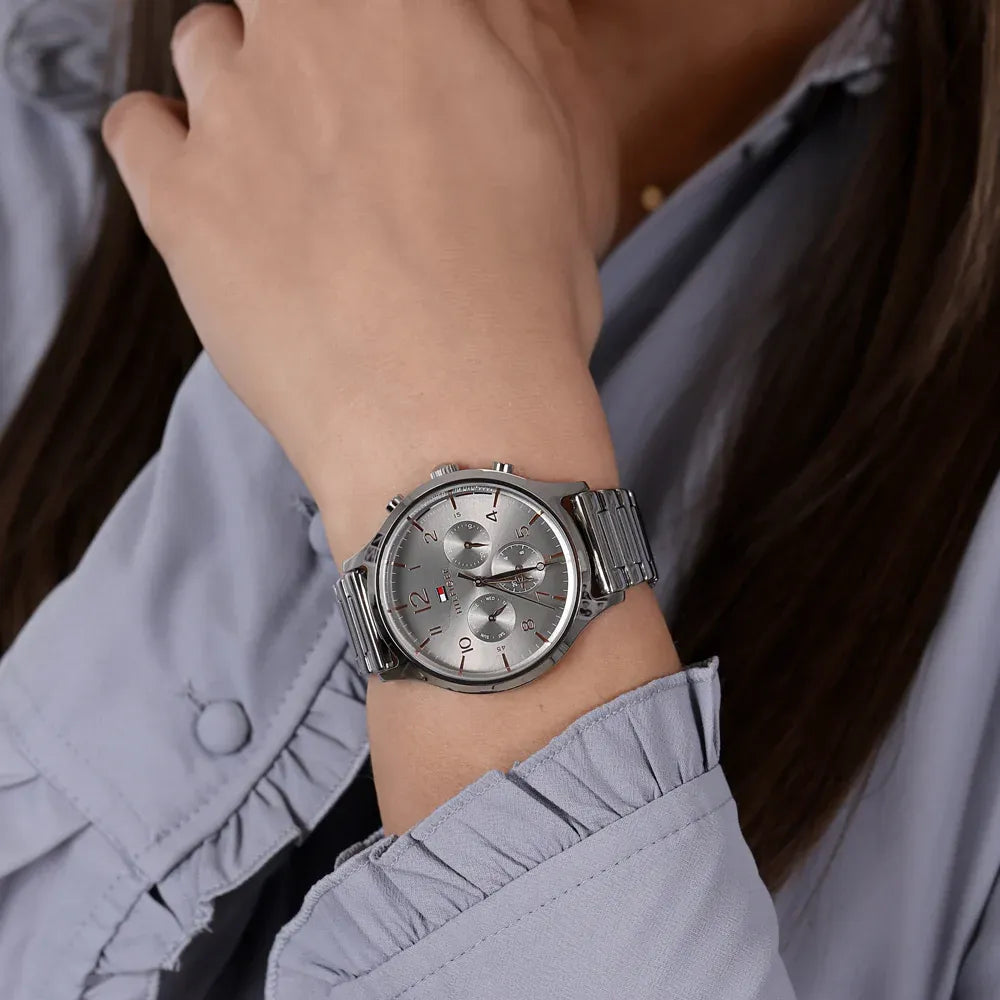 watches Tommy Hilfiger Women'S Grey Dial Stainless Steel Watch 1781871