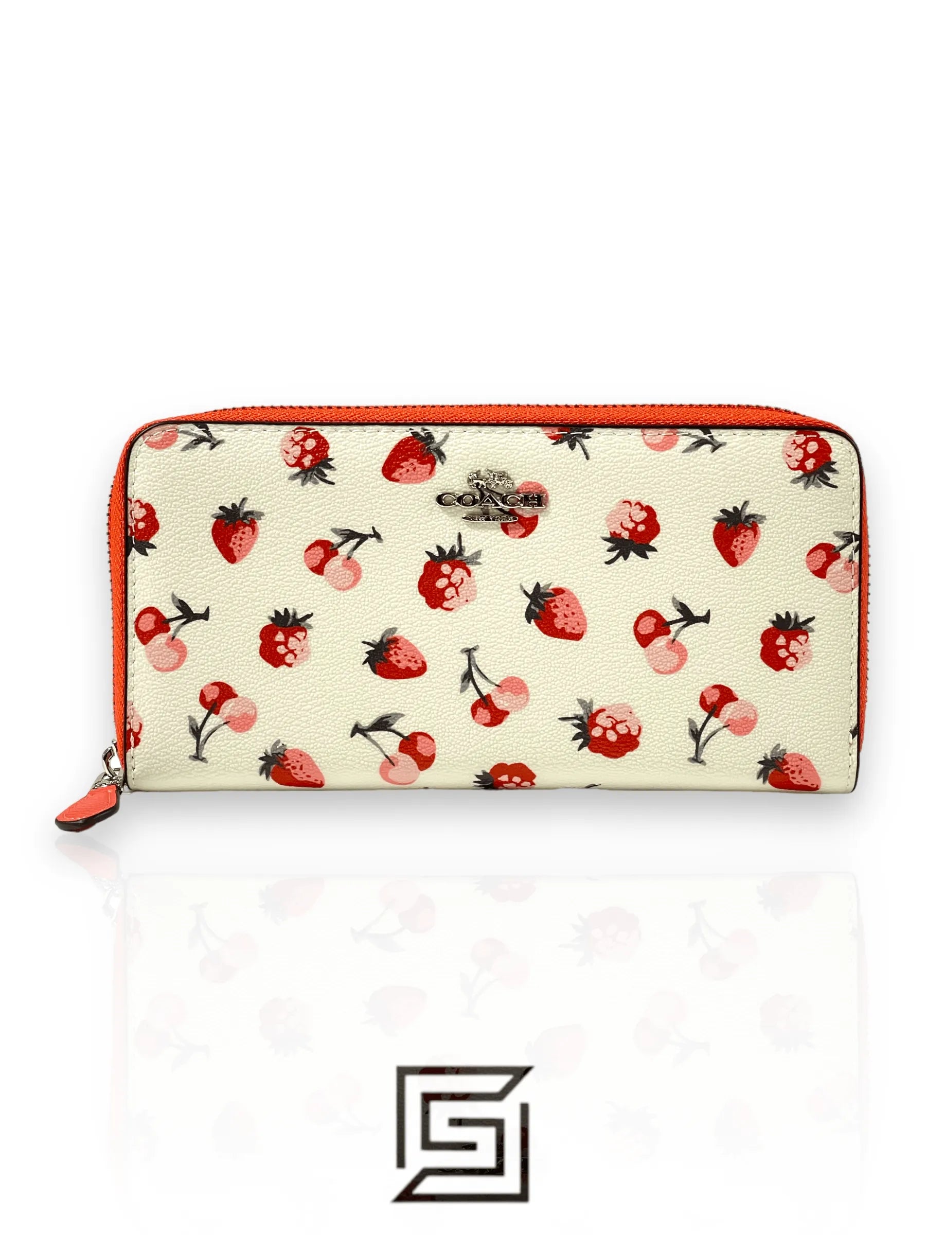 ACCORDION WALLET WITH FRUIT PRINT COACH SILVER/CHALK MULTI F23498