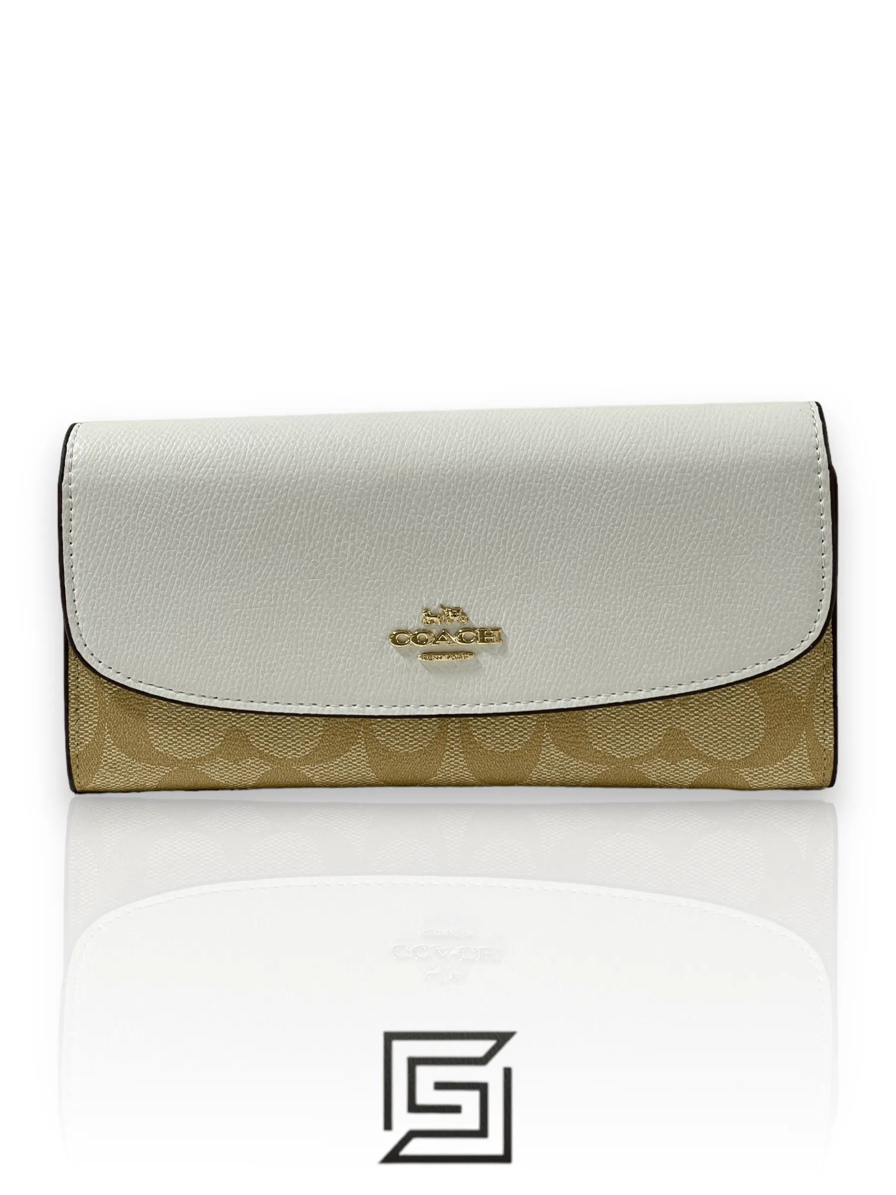 Coach Slim Envelope Wallet In Signature Canvas White Style No. F54022