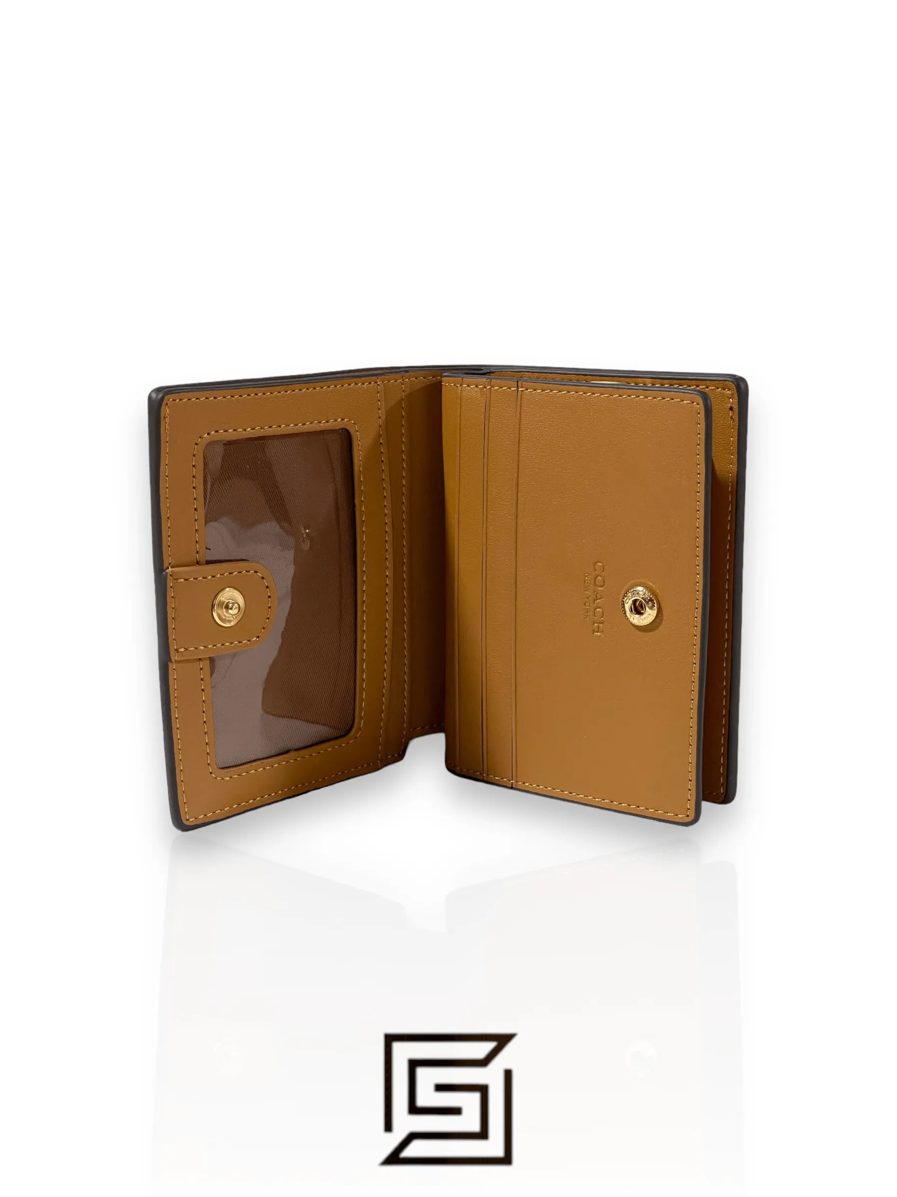 Snap Wallet With Horse And Carriage Dot Print Brown C4104