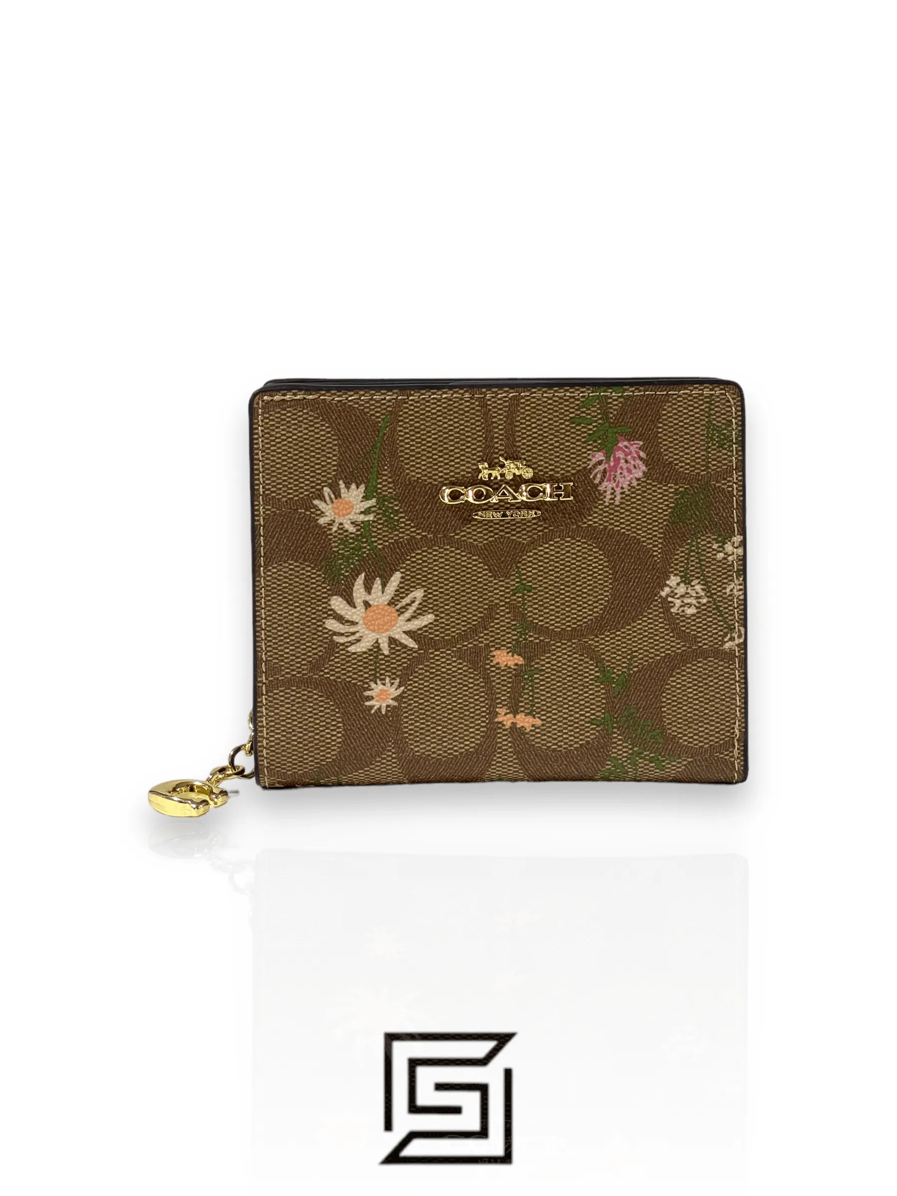 Snap Wallet In Signature Canvas With Wildflower Print C8734