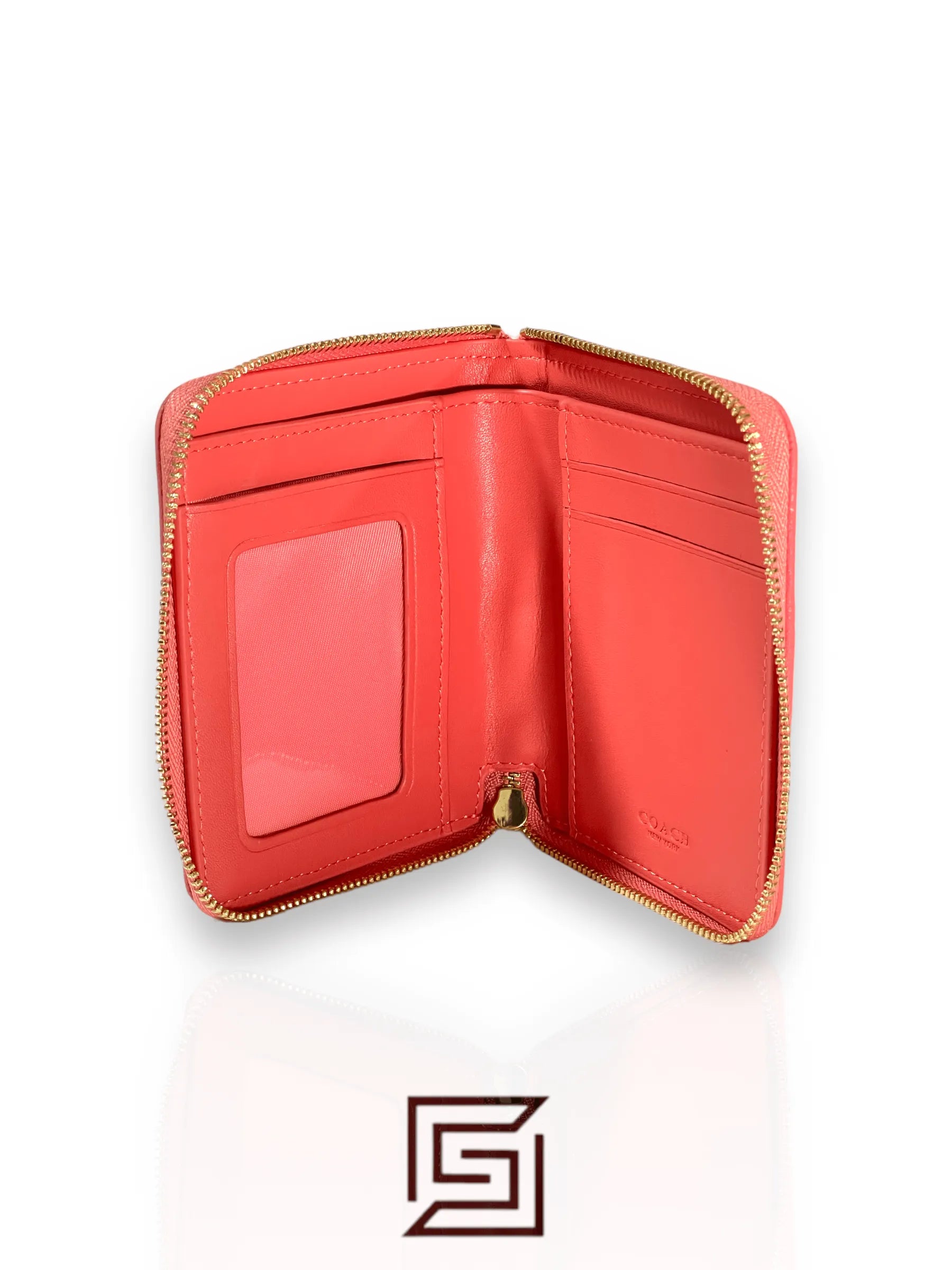 Coach Lonnie Small Zip Around Wallet In Signature Jacquard Pink – Style No. C8323