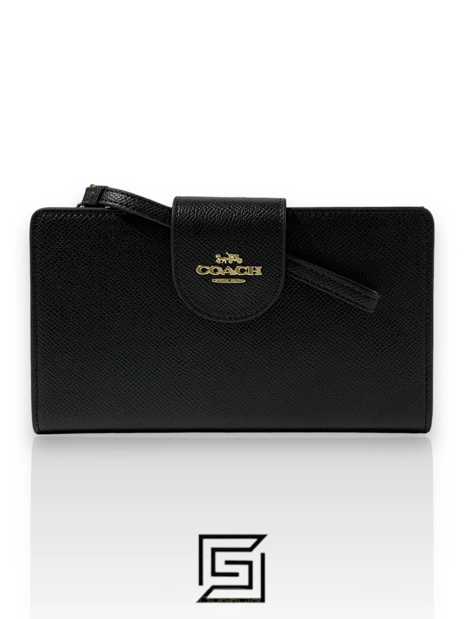 Coach Phone Wallet In Color Black C2869