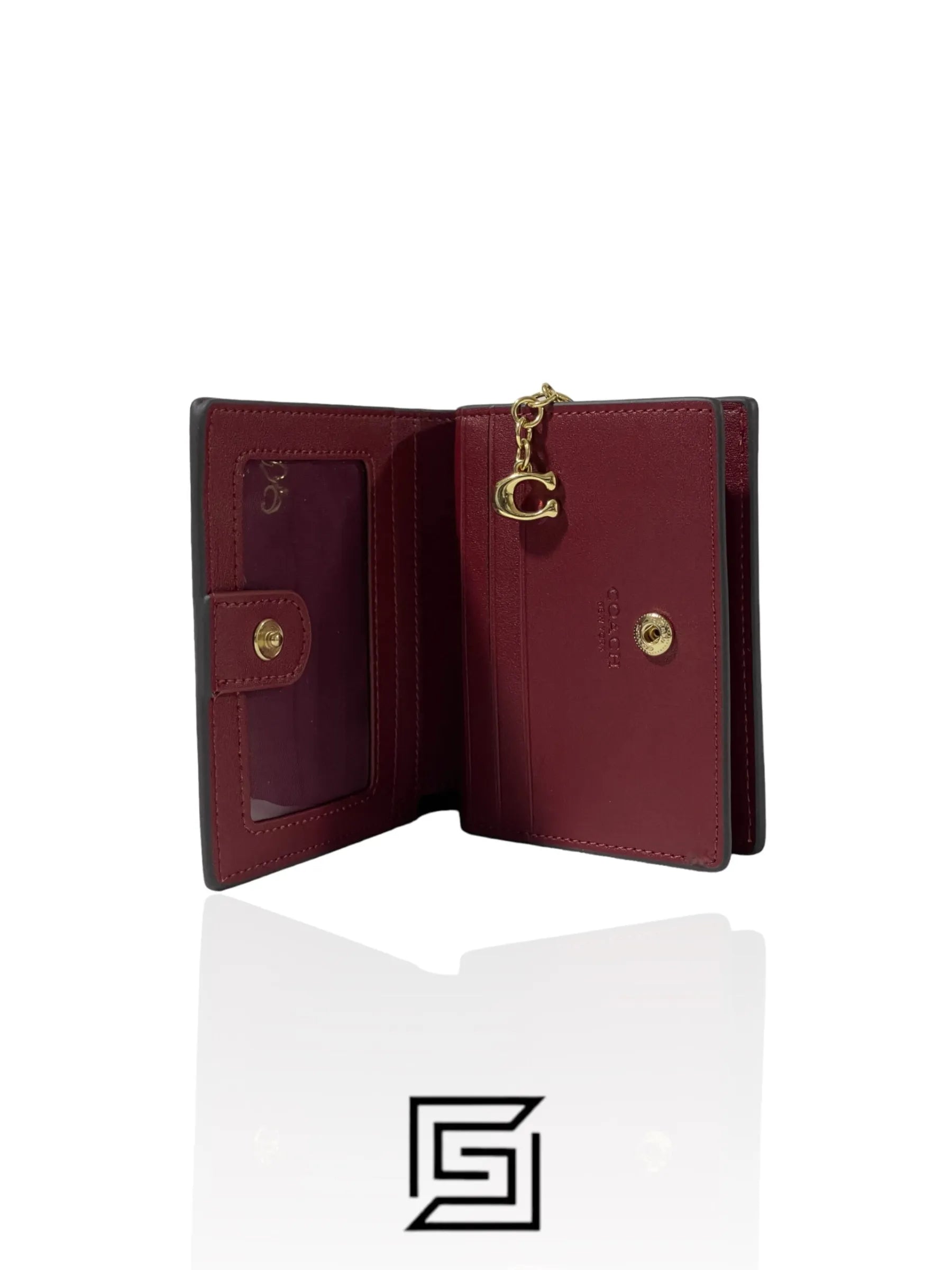 Coach Snap Wallet With Heart Floral Print Red Style No. C2868