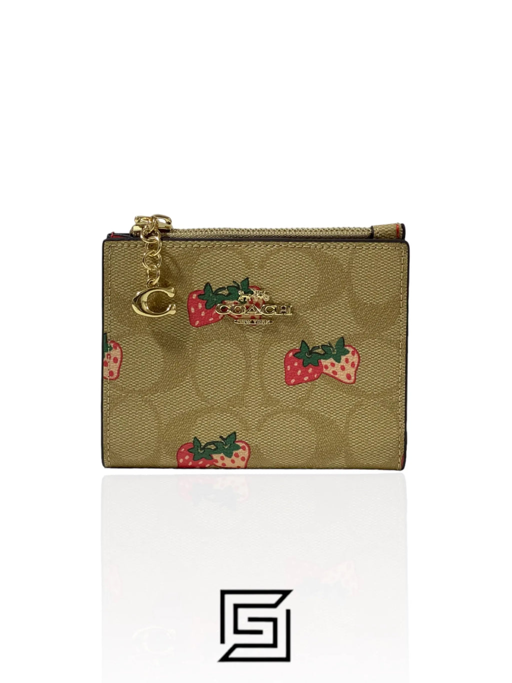 Snap Card Case In Signature Canvas With Strawberry Print 91199
