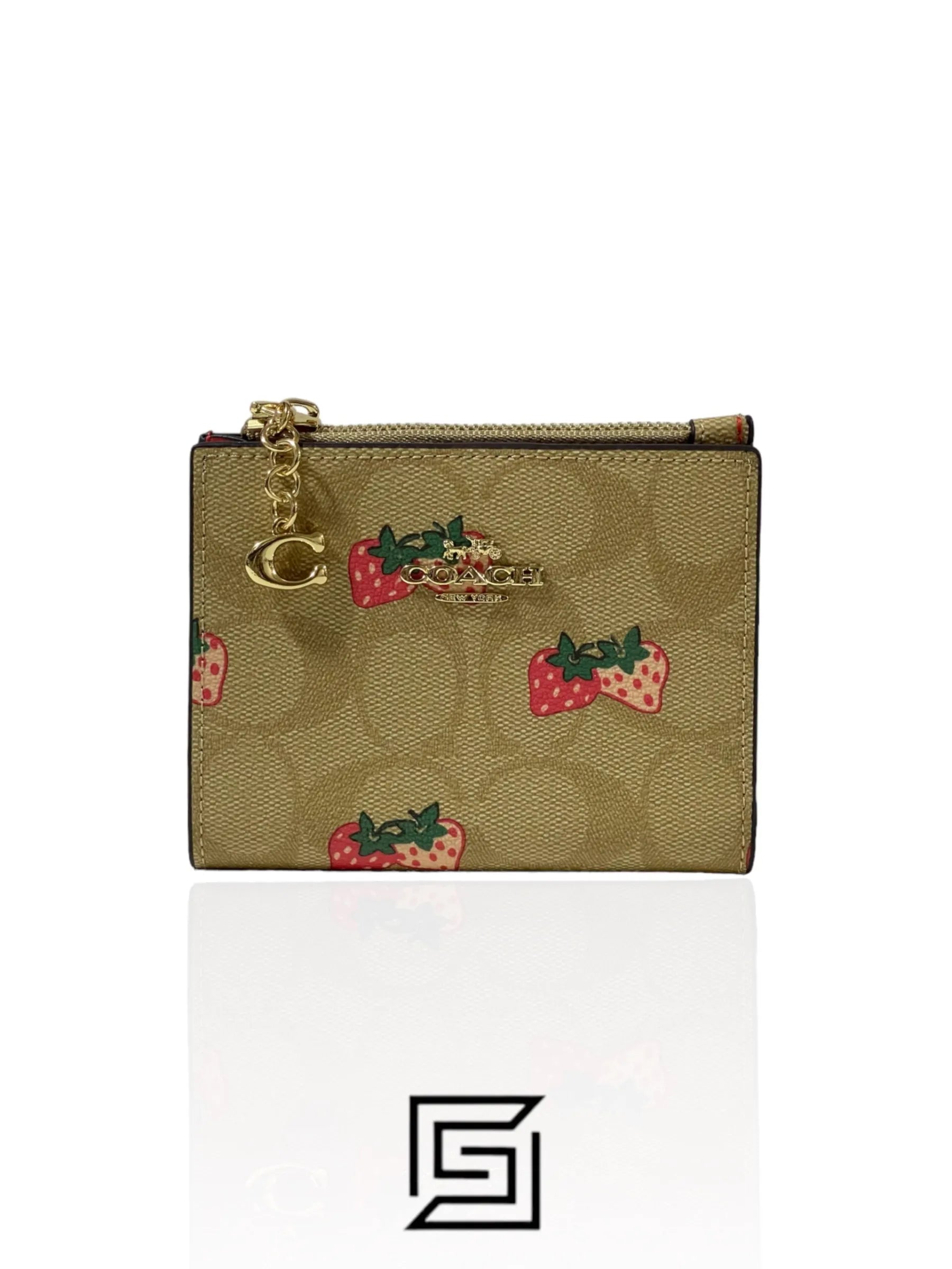 Snap Card Case In Signature Canvas With Strawberry Print 91199