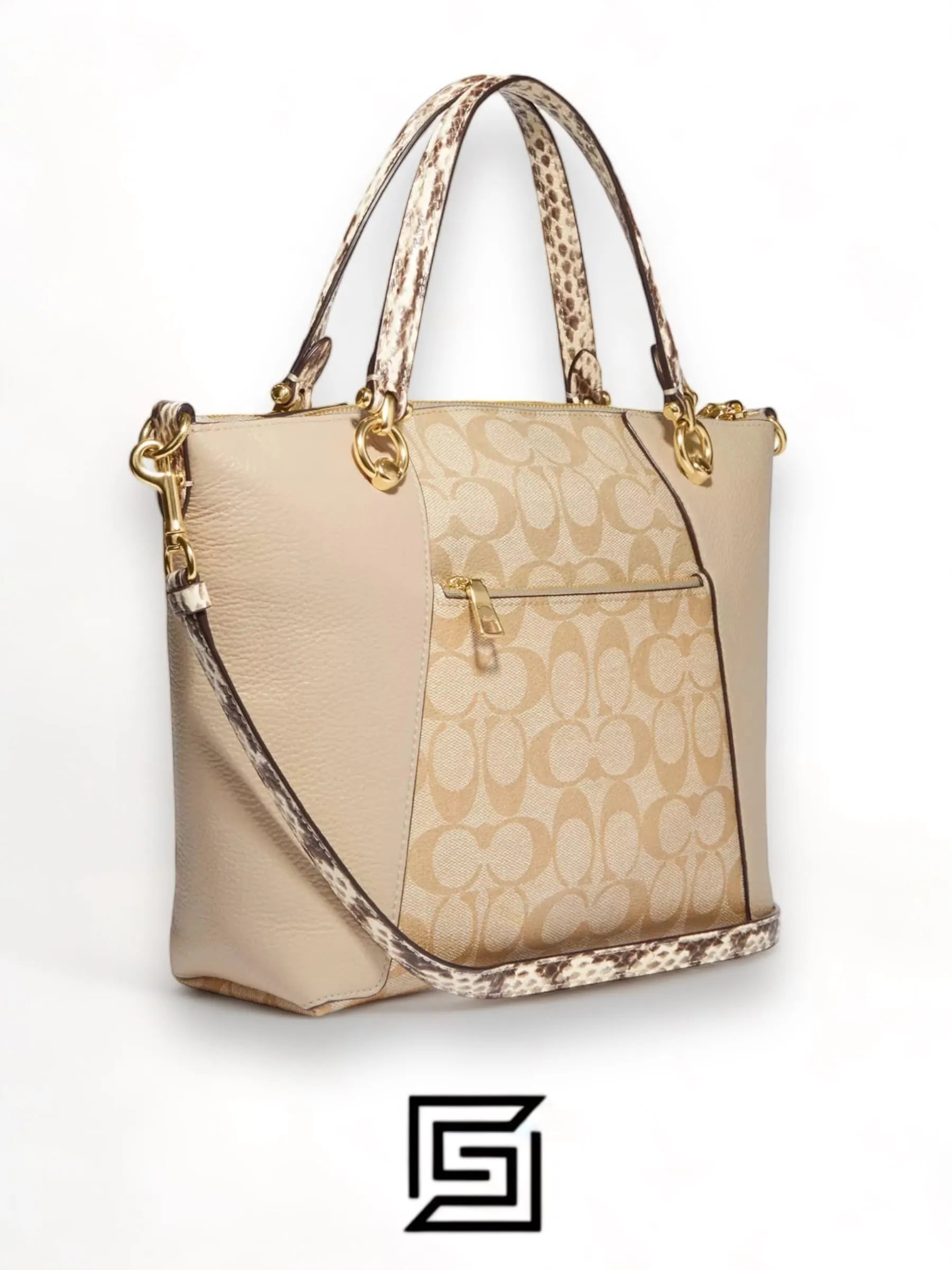 Coach leather Kacey Satchel In Colorblock Signature Canvas White C7261