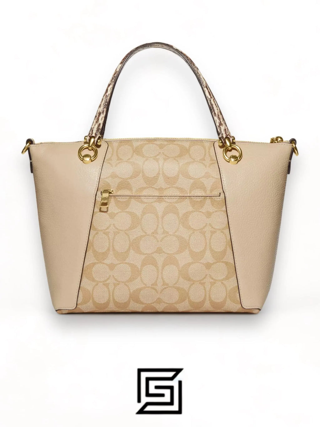 Coach leather Kacey Satchel In Colorblock Signature Canvas White C7261
