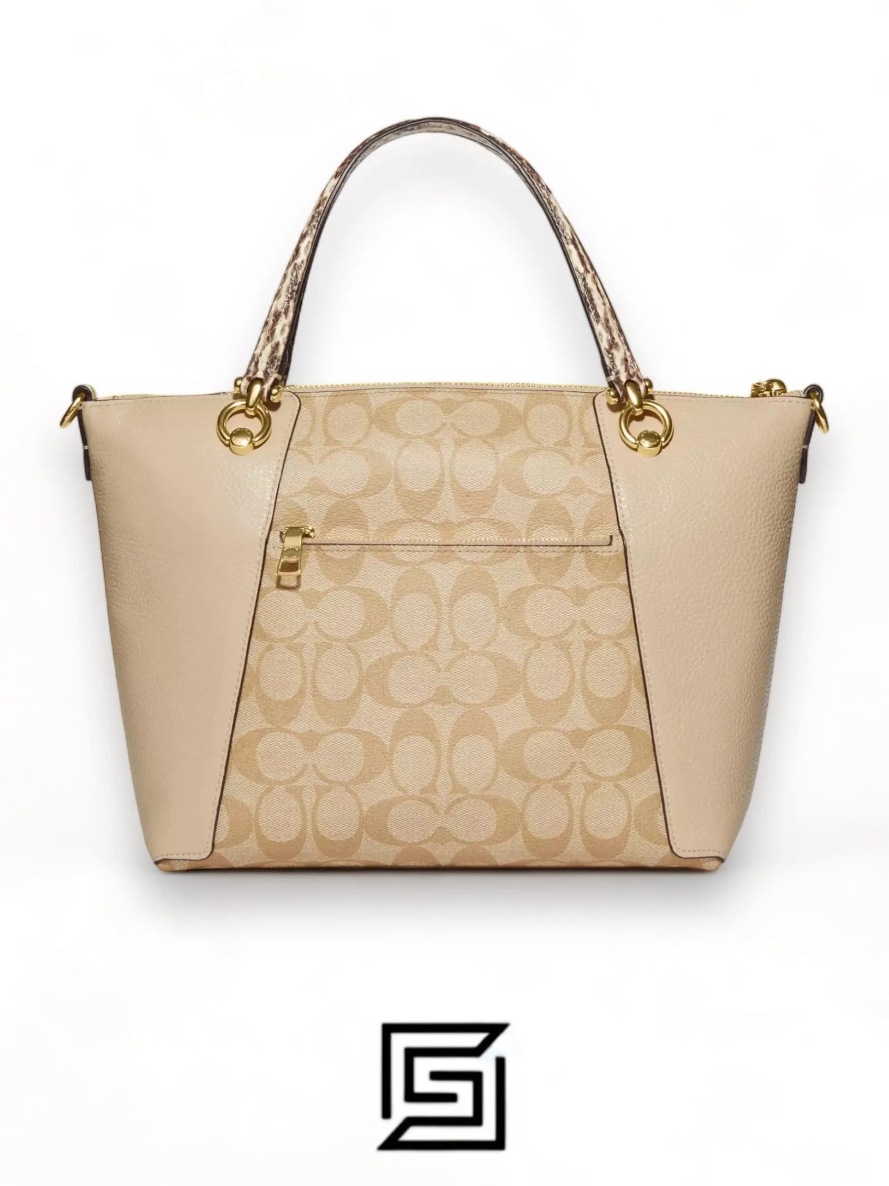 Coach leather Kacey Satchel In Colorblock Signature Canvas White C7261