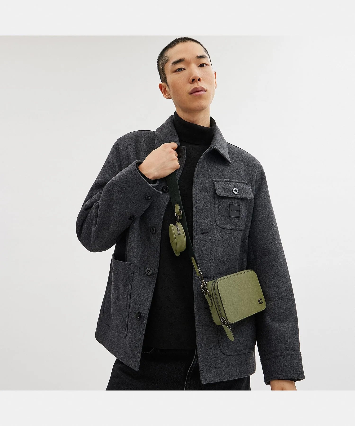 Coach leather Charter Slim Crossbody Green CC070