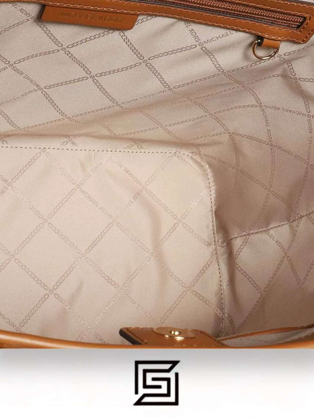 leather Michael Kors Maeve Small Bag with Logos For Women Model 30T2G5VT1B Brown, Brown/Acorn