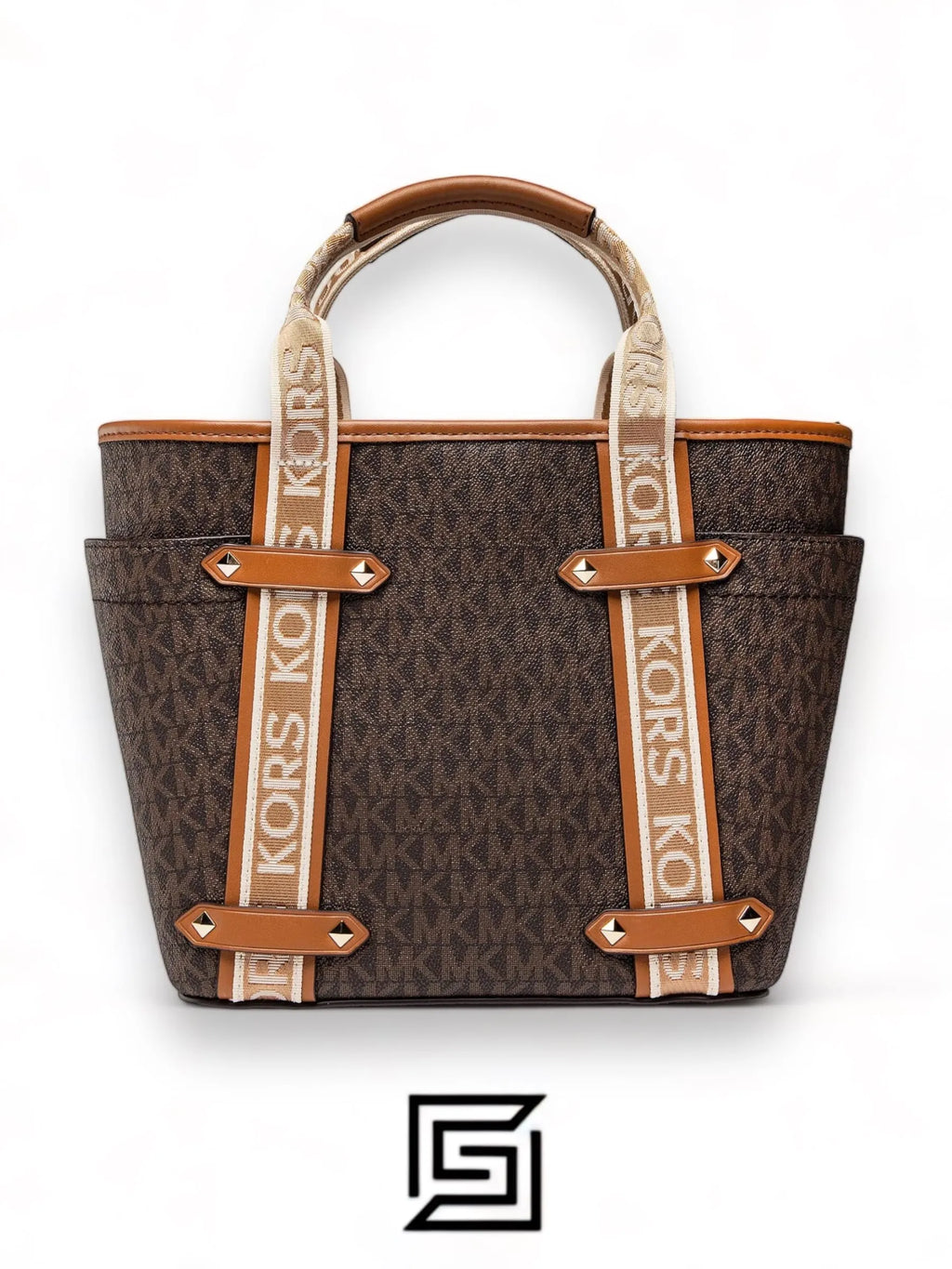 leather Michael Kors Maeve Small Bag with Logos For Women Model 30T2G5VT1B Brown, Brown/Acorn