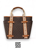 leather Michael Kors Maeve Small Bag with Logos For Women Model 30T2G5VT1B Brown, Brown/Acorn
