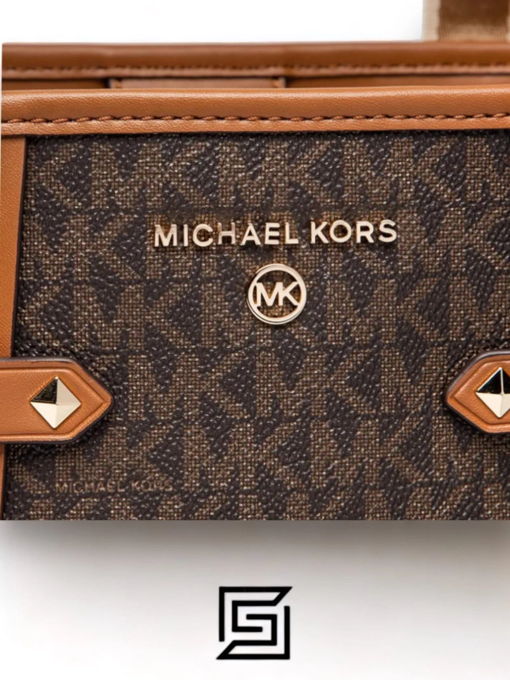 leather Michael Kors Maeve Small Bag with Logos For Women Model 30T2G5VT1B Brown, Brown/Acorn