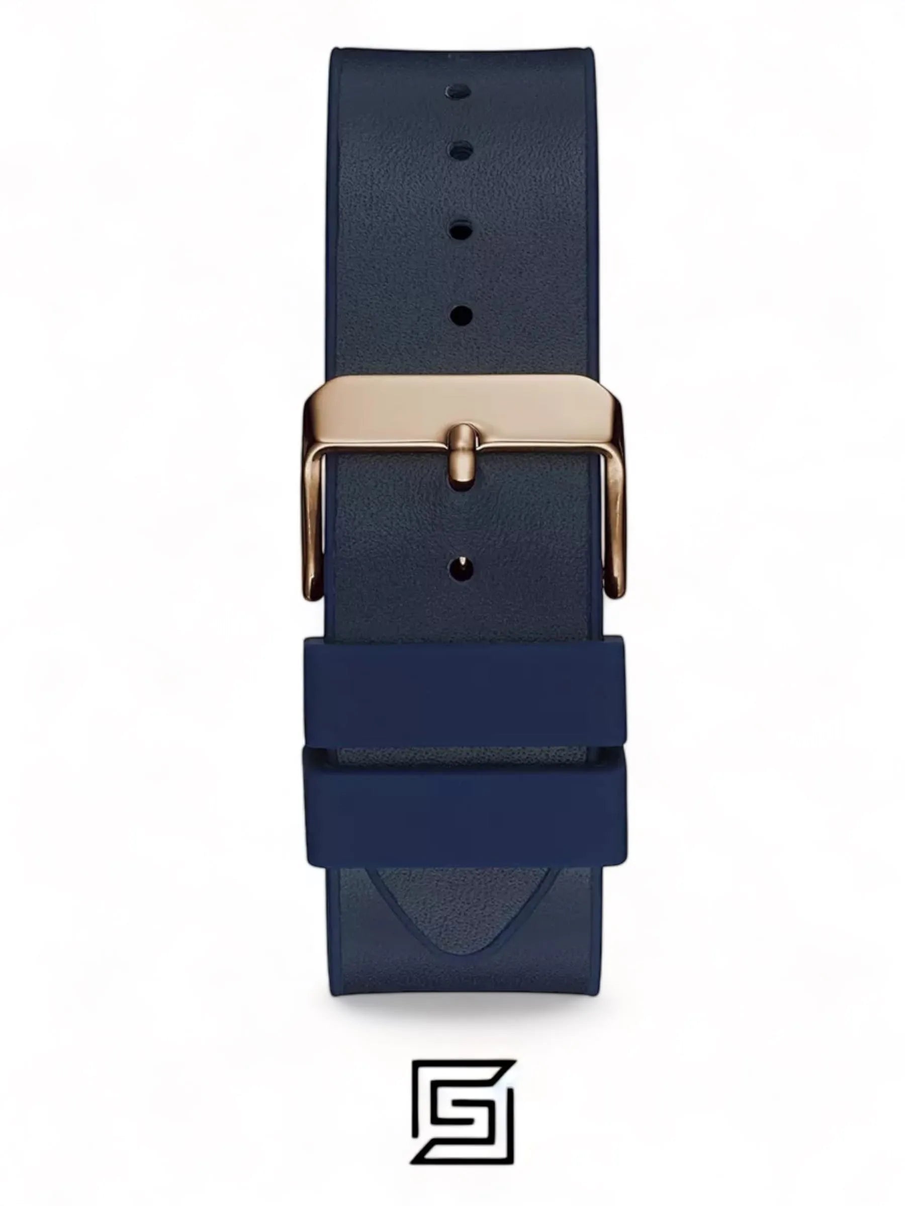 ساعة يد رجالية أصلية من Guess، ذهبية وردية، متعددة الوظائف، سوار أزرق - GW0202G4