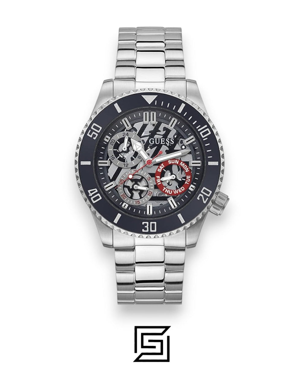 GUESS MEN SILVER TONE Analog  Watch GW0488G1
