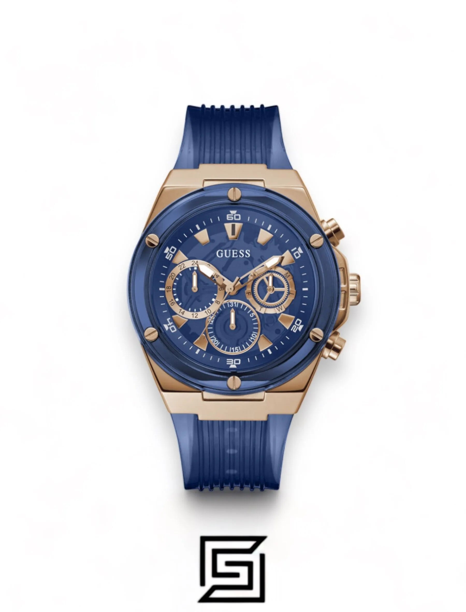 Guess original-watches Men Chronograph Round Silicone Watch GW0425G3 - 46 mm
