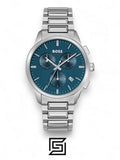 Hugo Boss Silver Steel Blue Dial Men’s Chrono Watch – 1513927
