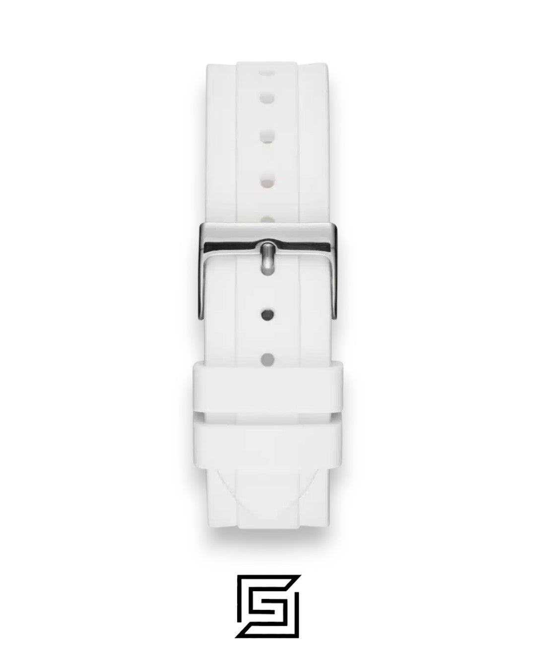 Guess W1098L1 White Strap Silver Dial Watch